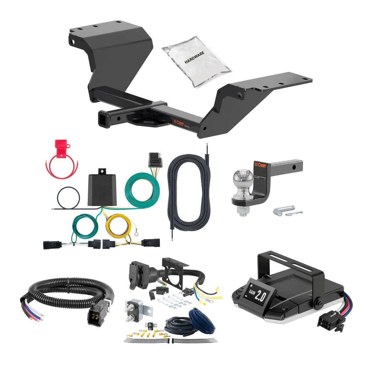 78-87 Buick Regal RWD, excluding wagon 1.25 CURT Trailer Hitch + Assure Proportional Brake Controller Kit HBCW209 thumbnail 0