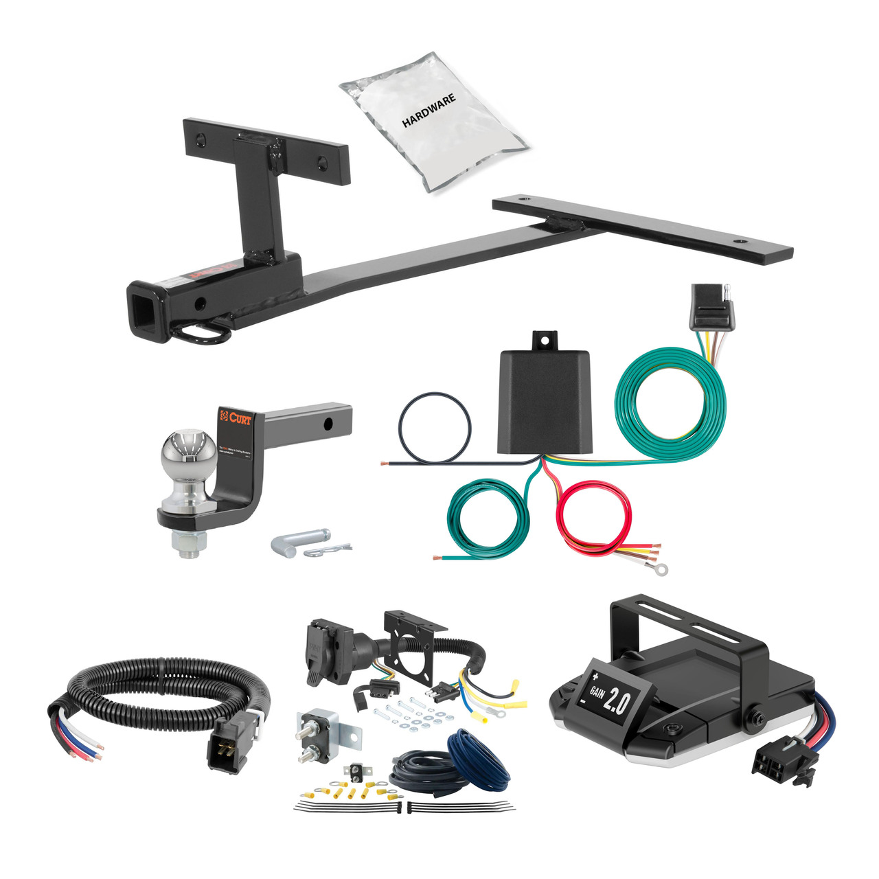 11-16 BMW 535i xDrive Excluding GT 1.25 CURT Trailer Hitch + Assure Proportional Brake Controller Kit HBCW150 thumbnail 0