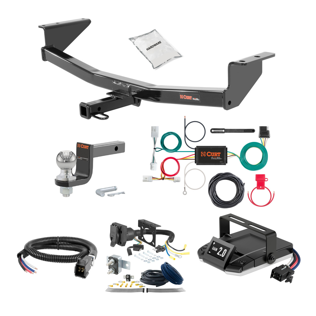 21-24 Nissan Rogue 2 CURT Trailer Hitch + Assure Proportional Brake Controller Kit HBCW2064 thumbnail 0