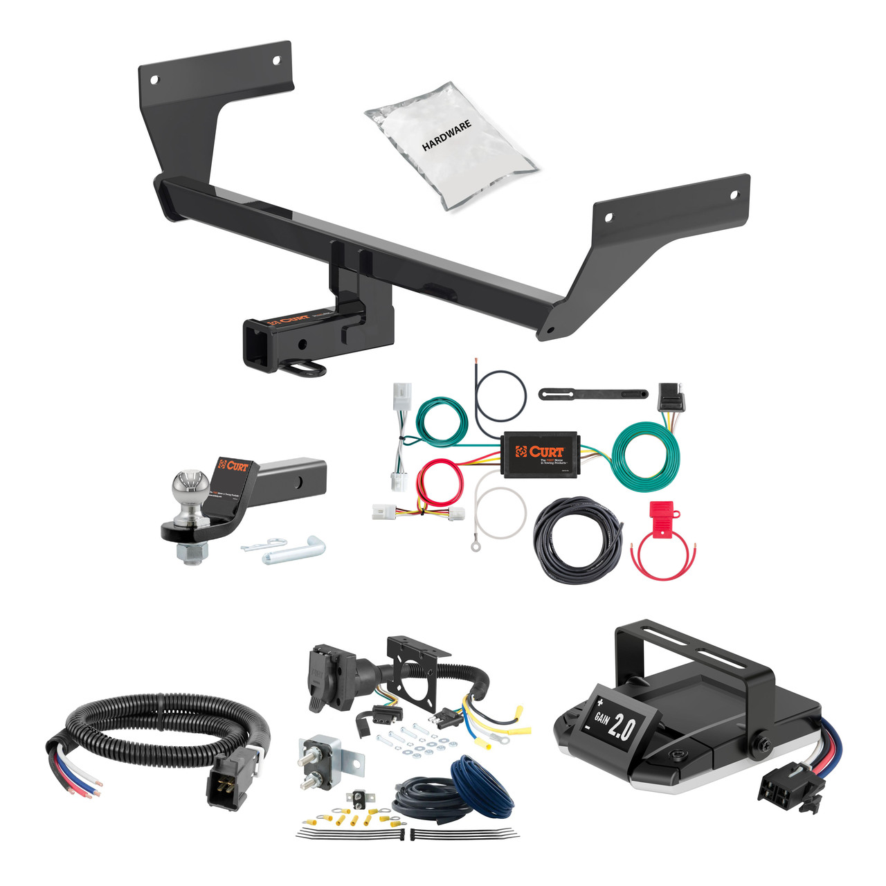 21-24 Nissan Rogue 1.25 CURT Trailer Hitch + Assure Proportional Brake Controller Kit HBCW2063 thumbnail 0