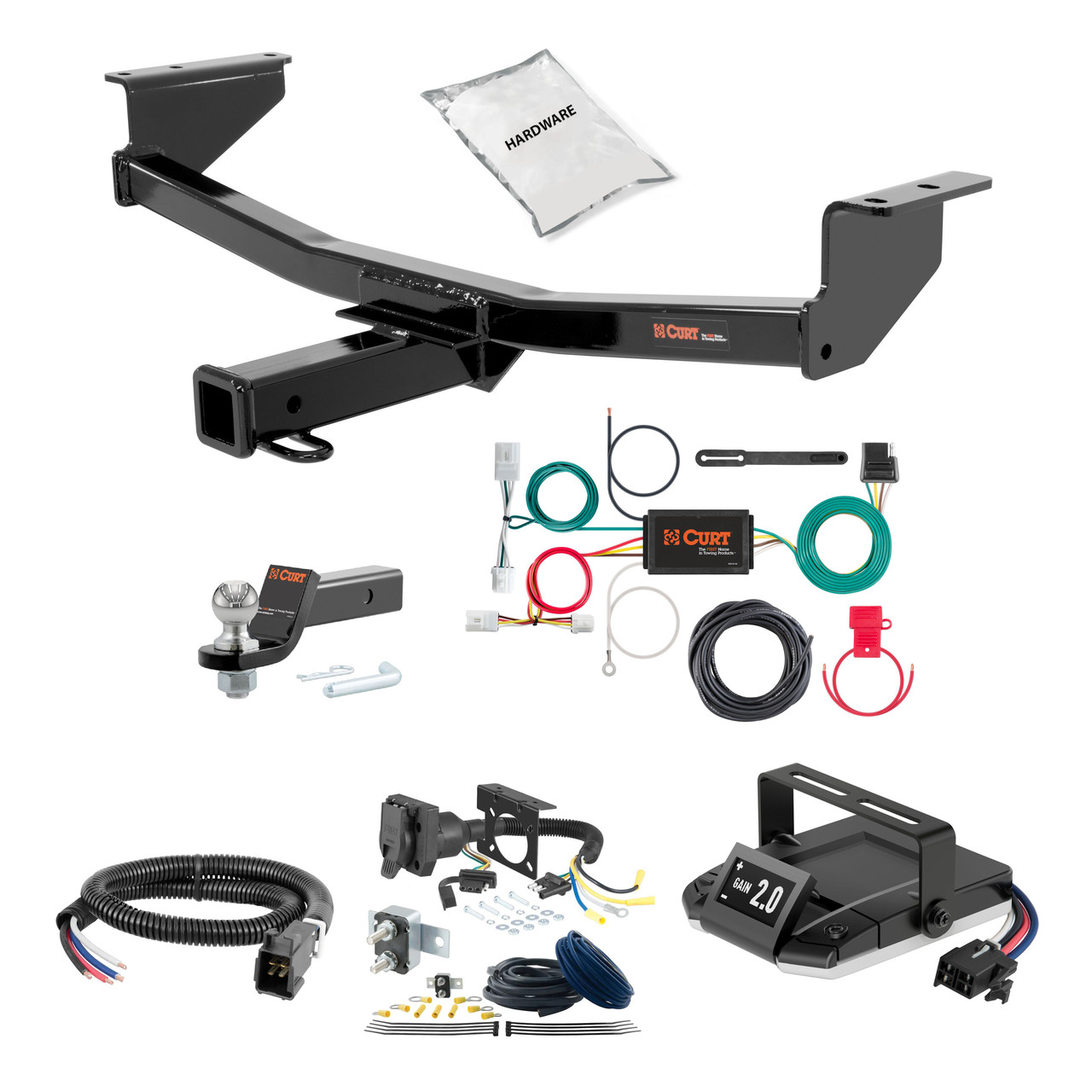 08-20 Nissan Rogue Excluding Krom 1.25 CURT Trailer Hitch + Assure Proportional Brake Controller Kit HBCW2065 thumbnail 0