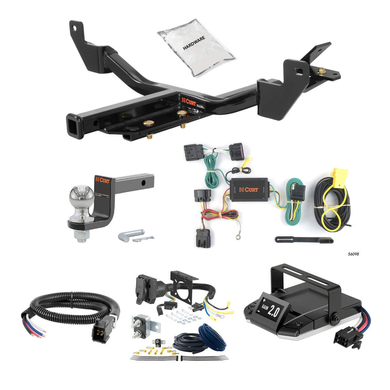 77-89 Buick Estate Wagon 1.25 CURT Trailer Hitch + Assure Proportional Brake Controller Kit HBCW196 thumbnail 0