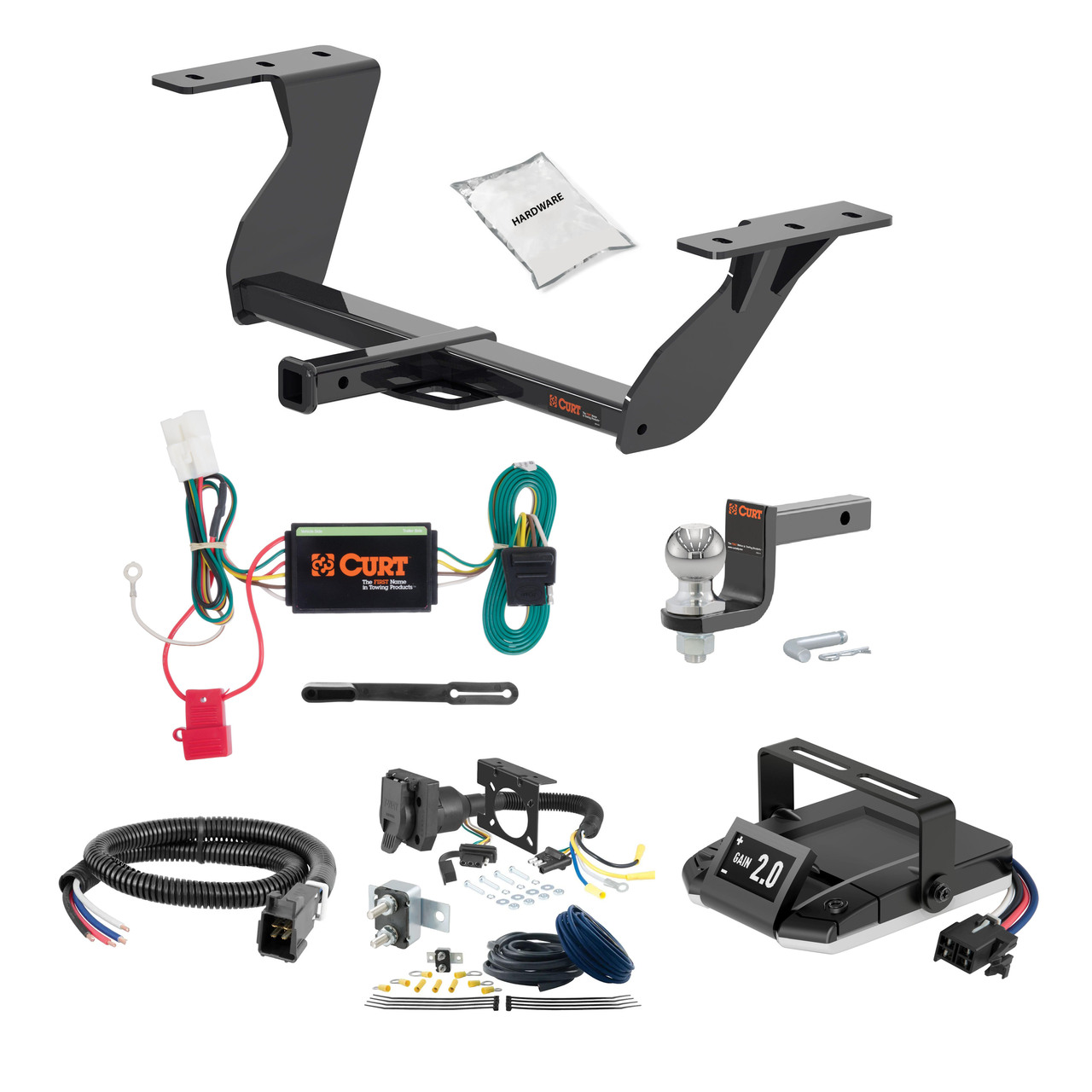 85-86 Subaru   Wagon FLAT CURT Trailer Hitch + Assure Proportional Brake Controller Kit HBCW2262 thumbnail 0