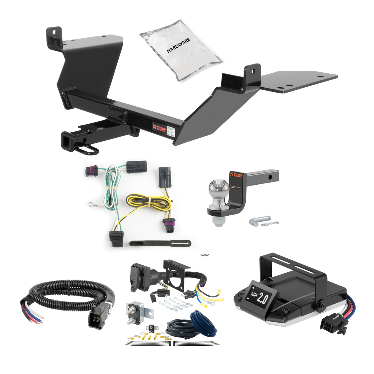 92-98 Pontiac Grand Am 1.25 CURT Trailer Hitch + Assure Proportional Brake Controller Kit HBCW2126 thumbnail 0