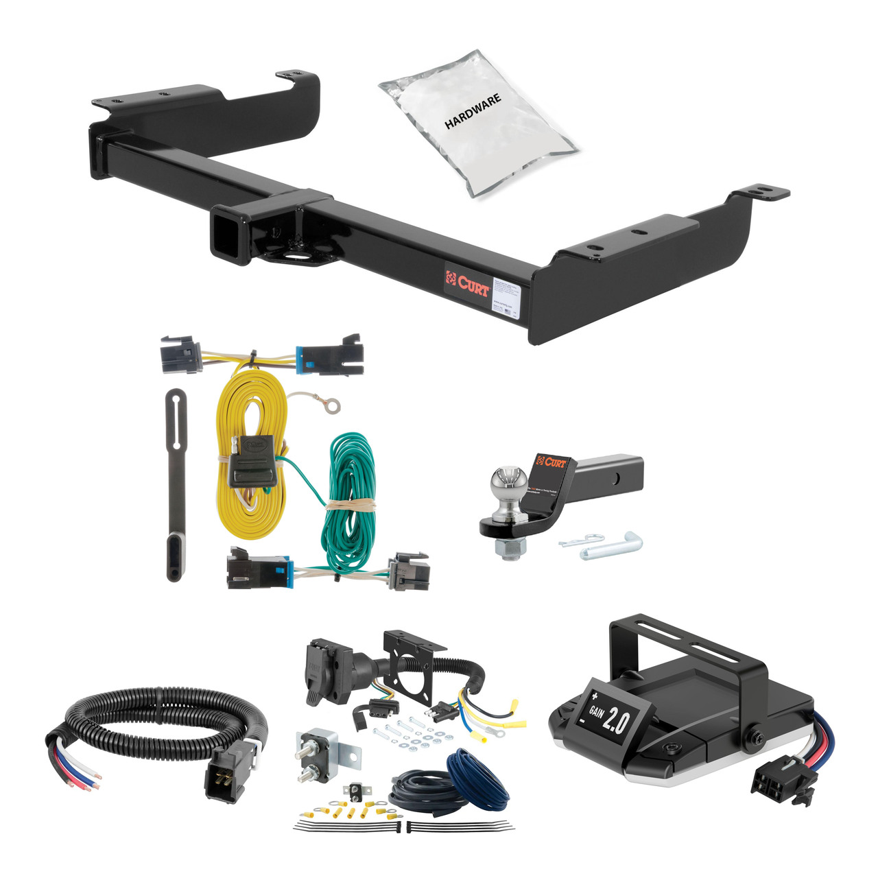 79-00 GMC K3500 Cab & chassis 2 CURT Trailer Hitch + Assure Proportional Brake Controller Kit HBCW1123 thumbnail 0