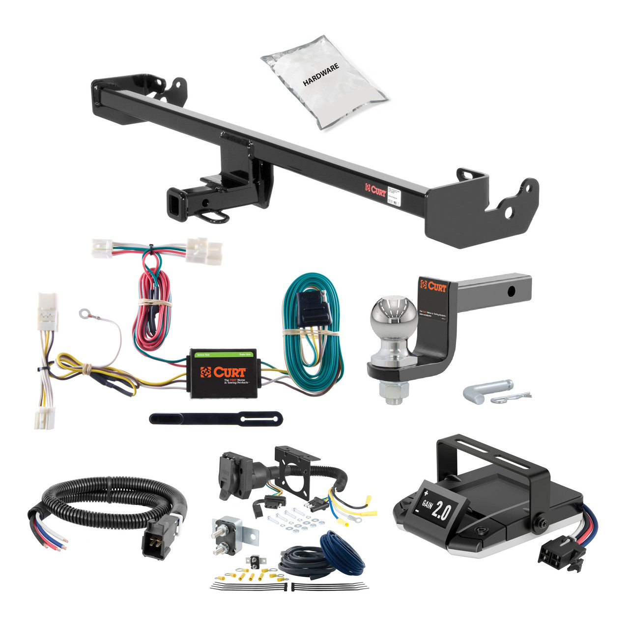 11-14 Scion xD 1.25 CURT Trailer Hitch + Assure Proportional Brake Controller Kit HBCW2248 thumbnail 0