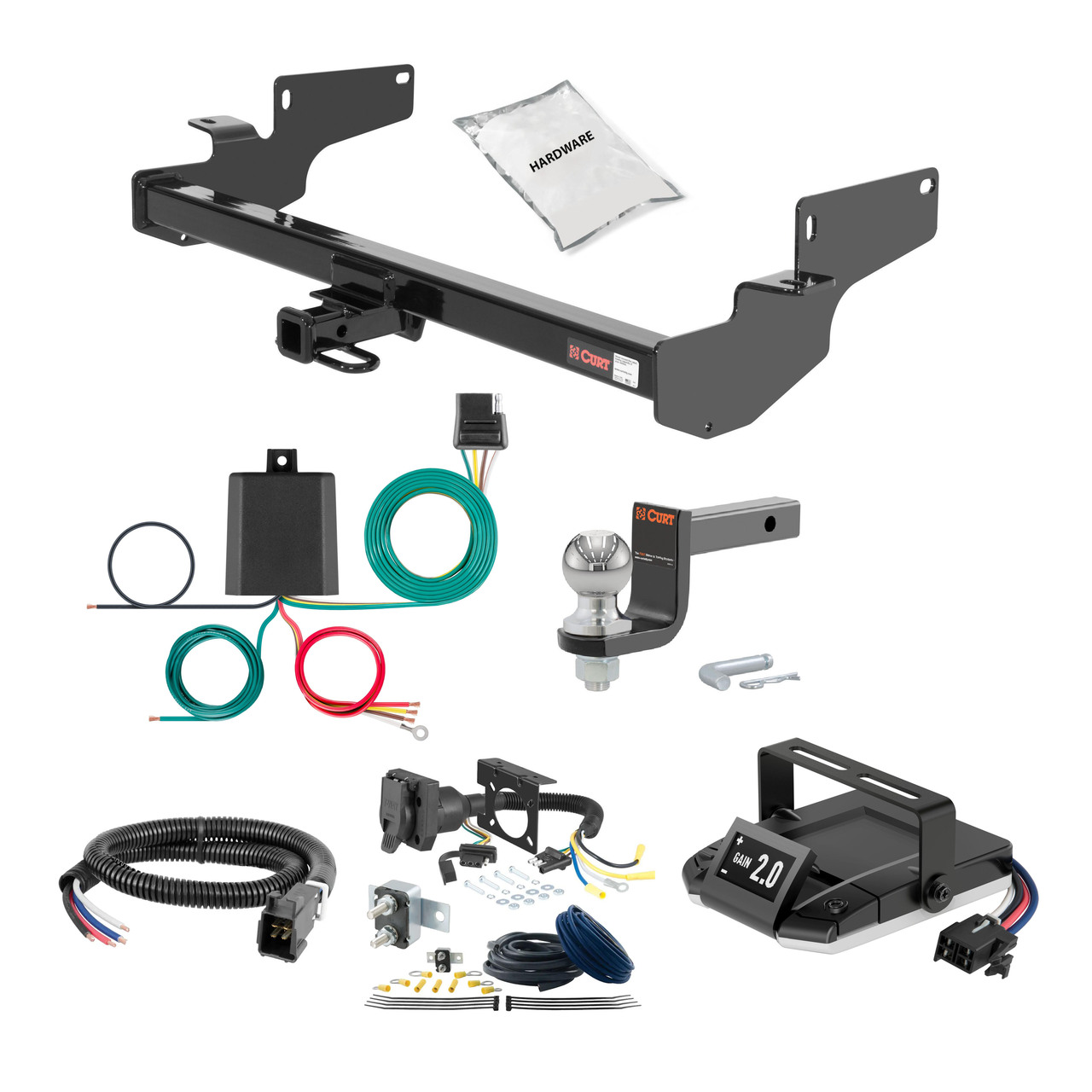 03-13 Cadillac CTS Sedan 1.25 CURT Trailer Hitch + Assure Proportional Brake Controller Kit HBCW223 thumbnail 0