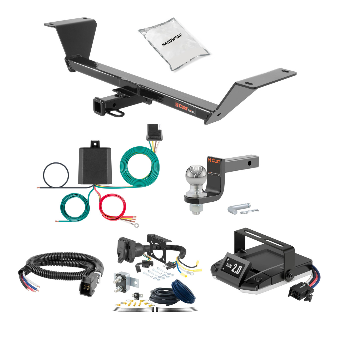 18-24 Audi AUDI  Excluding Quadrifoglio 2 CURT Trailer Hitch + Assure Proportional Brake Controller Kit HBCW31 thumbnail 0