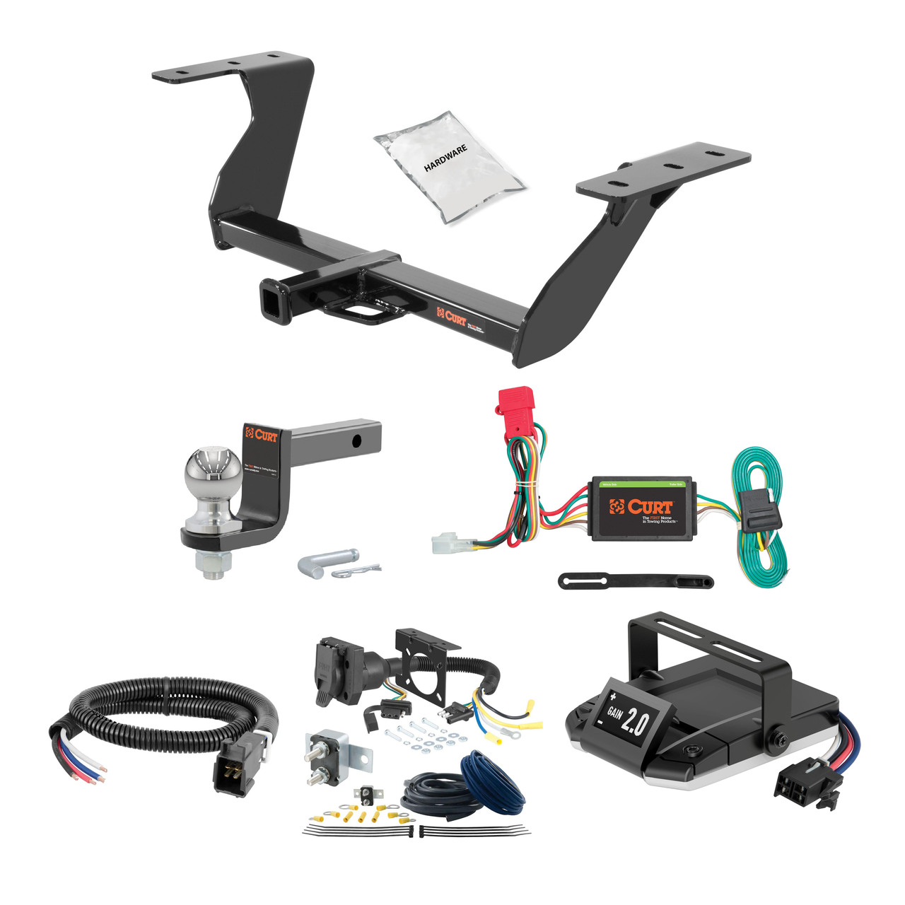 19-24 Subaru Forester 2 CURT Trailer Hitch + Assure Proportional Brake Controller Kit HBCW2265 thumbnail 0