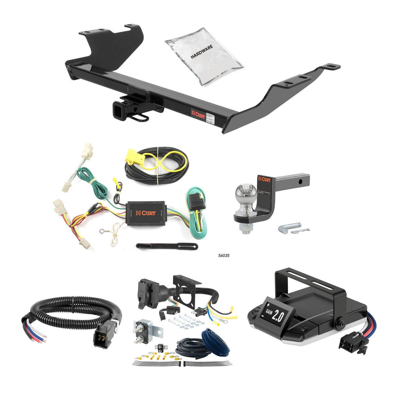 04-06 Scion xA 1.25 CURT Trailer Hitch + Assure Proportional Brake Controller Kit HBCW2244 thumbnail 0