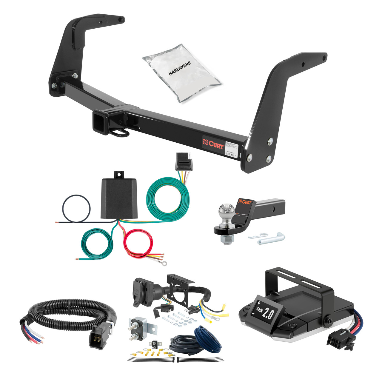 96-02 Toyota 4Runner 2 CURT Trailer Hitch + Assure Proportional Brake Controller Kit HBCW2351 thumbnail 0