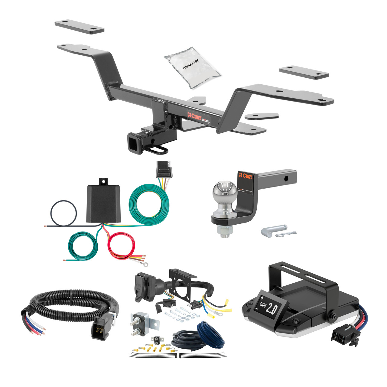 15-20 Audi A3 Quattro Sedan 1.25 CURT Trailer Hitch + Assure Proportional Brake Controller Kit HBCW34 thumbnail 0