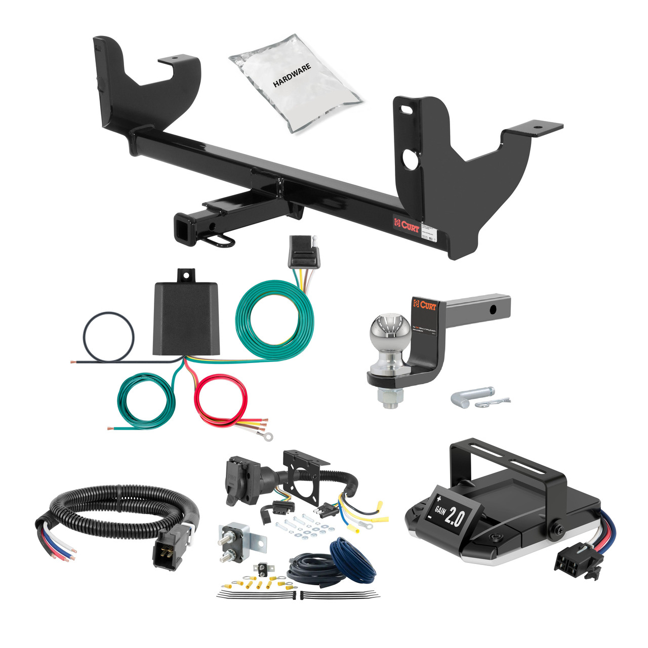 99-08 Saturn SATURN Sedan and wagon 1.25 CURT Trailer Hitch + Assure Proportional Brake Controller Kit HBCW2227 thumbnail 0