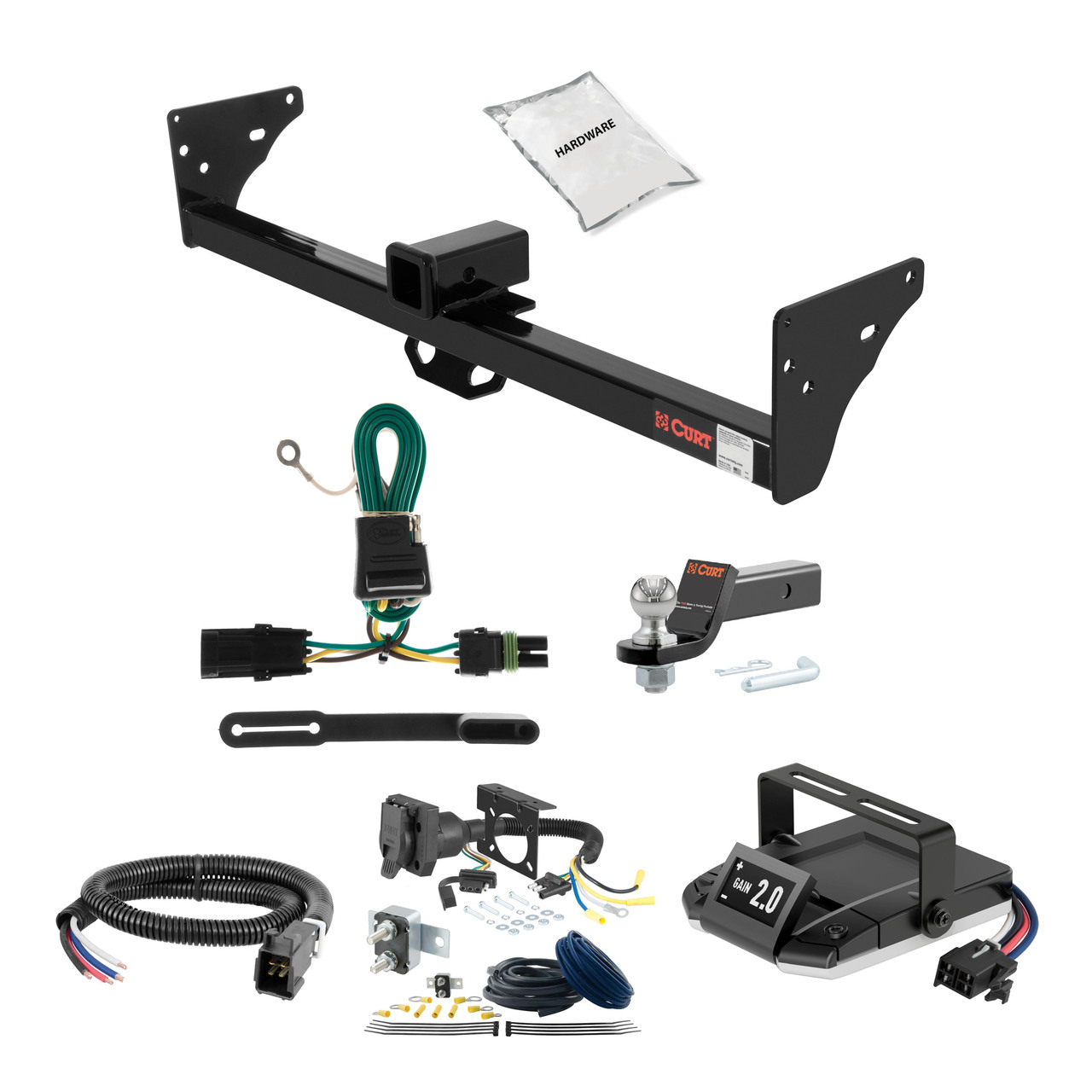 82-90 GMC S15 2 CURT Trailer Hitch + Assure Proportional Brake Controller Kit HBCW1138 thumbnail 0