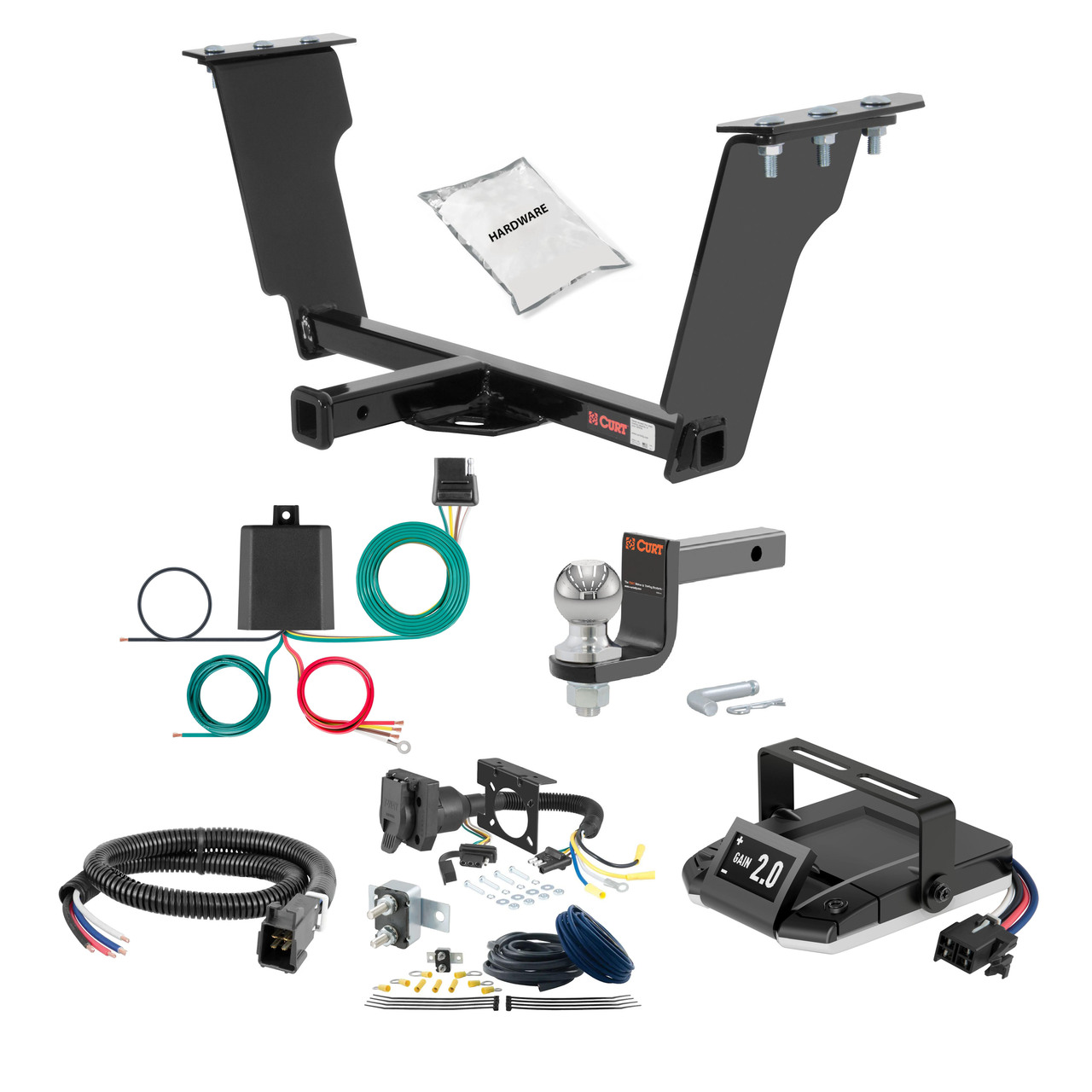 04-09 Cadillac SRX 2 CURT Trailer Hitch + Assure Proportional Brake Controller Kit HBCW242 thumbnail 0