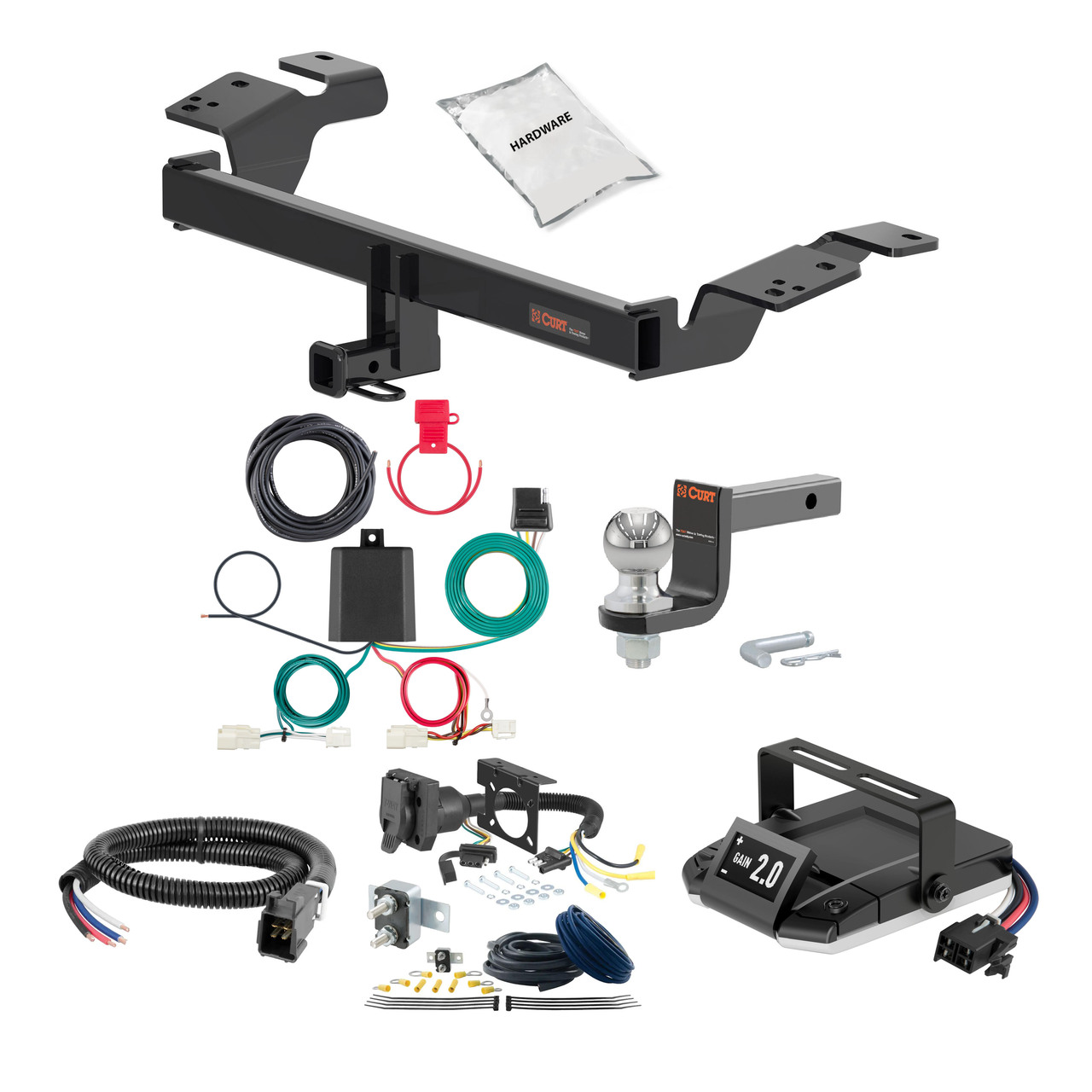 18-22 Toyota C-HR 1.25 CURT Trailer Hitch + Assure Proportional Brake Controller Kit HBCW2361 thumbnail 0