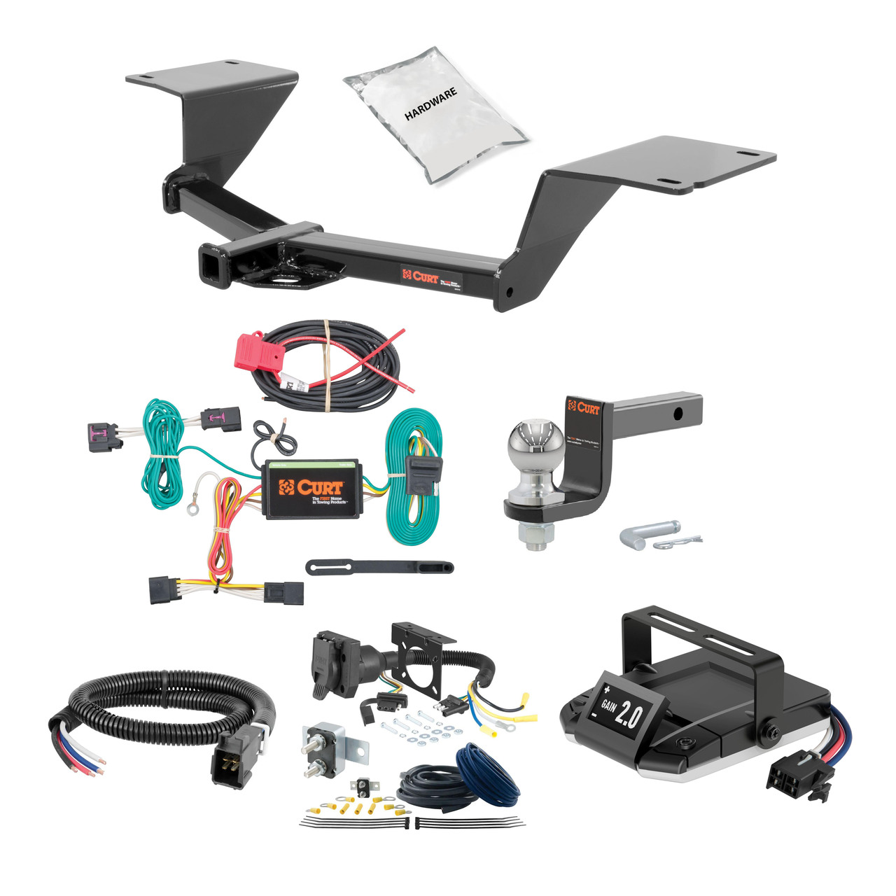 14-15 Chevrolet Cruze Sedan, diesel 1.25 CURT Trailer Hitch + Assure Proportional Brake Controller Kit HBCW332 thumbnail 0