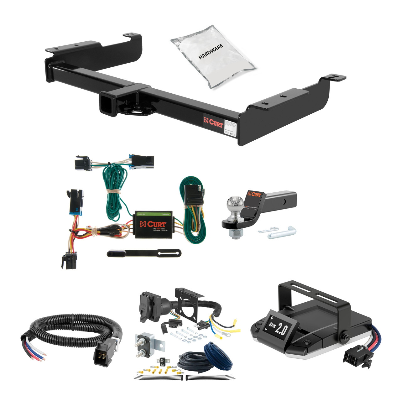 96-24 Chevrolet Express 3500 Excluding cutaway models 2 CURT Trailer Hitch + Assure Proportional Brake Controller Kit HBCW353 thumbnail 0