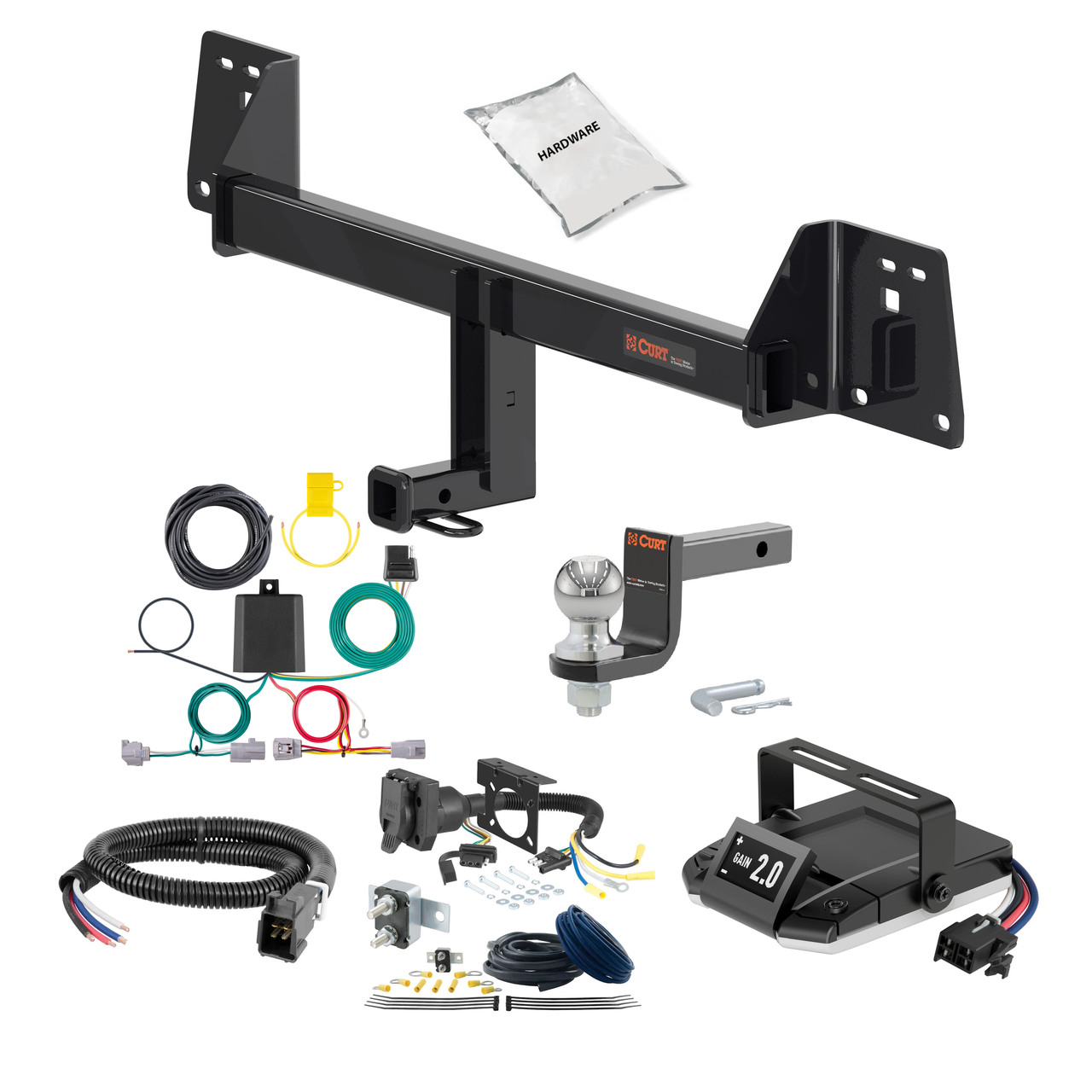 18-22 Toyota C-HR 1.25 CURT Trailer Hitch + Assure Proportional Brake Controller Kit HBCW2360 thumbnail 0