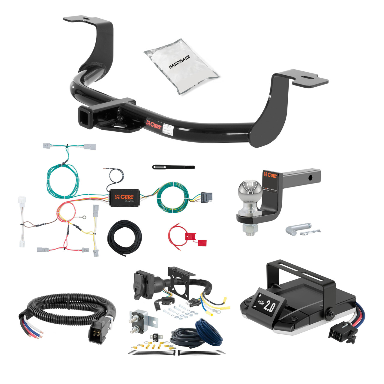 13-17 HONDA Accord Sedan 1.25 CURT Trailer Hitch + Assure Proportional Brake Controller Kit HBCW1323 thumbnail 0