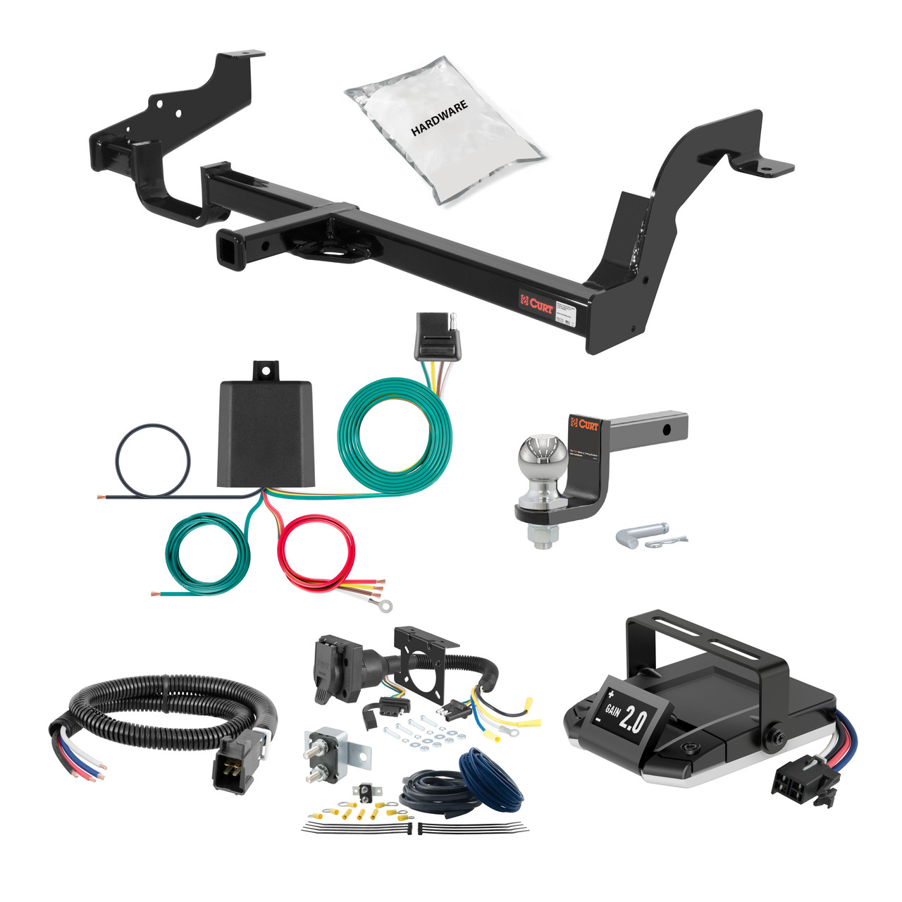 90-04 Subaru Legacy Wagon 1.25 CURT Trailer Hitch + Assure Proportional Brake Controller Kit HBCW2303 thumbnail 0