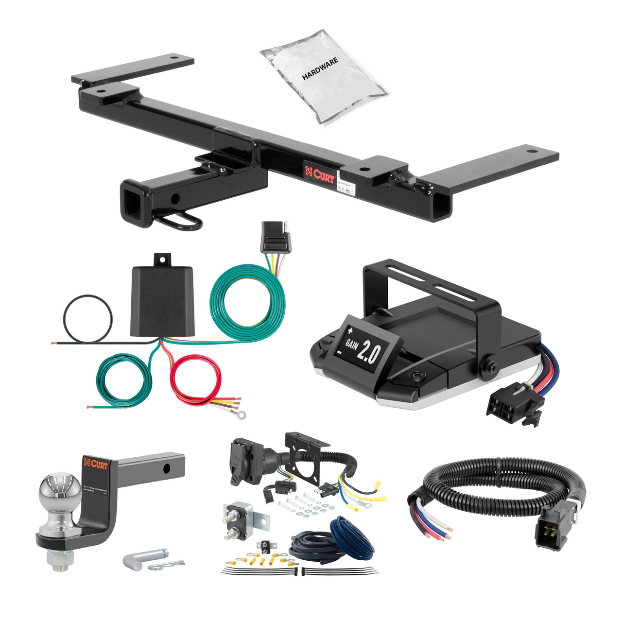 05-13 Chevrolet Corvette Coupe and convertible, excluding dual mode exhaust 1.25 CURT Trailer Hitch + Assure Proportional Brake Controller Kit HBCW328 thumbnail 0