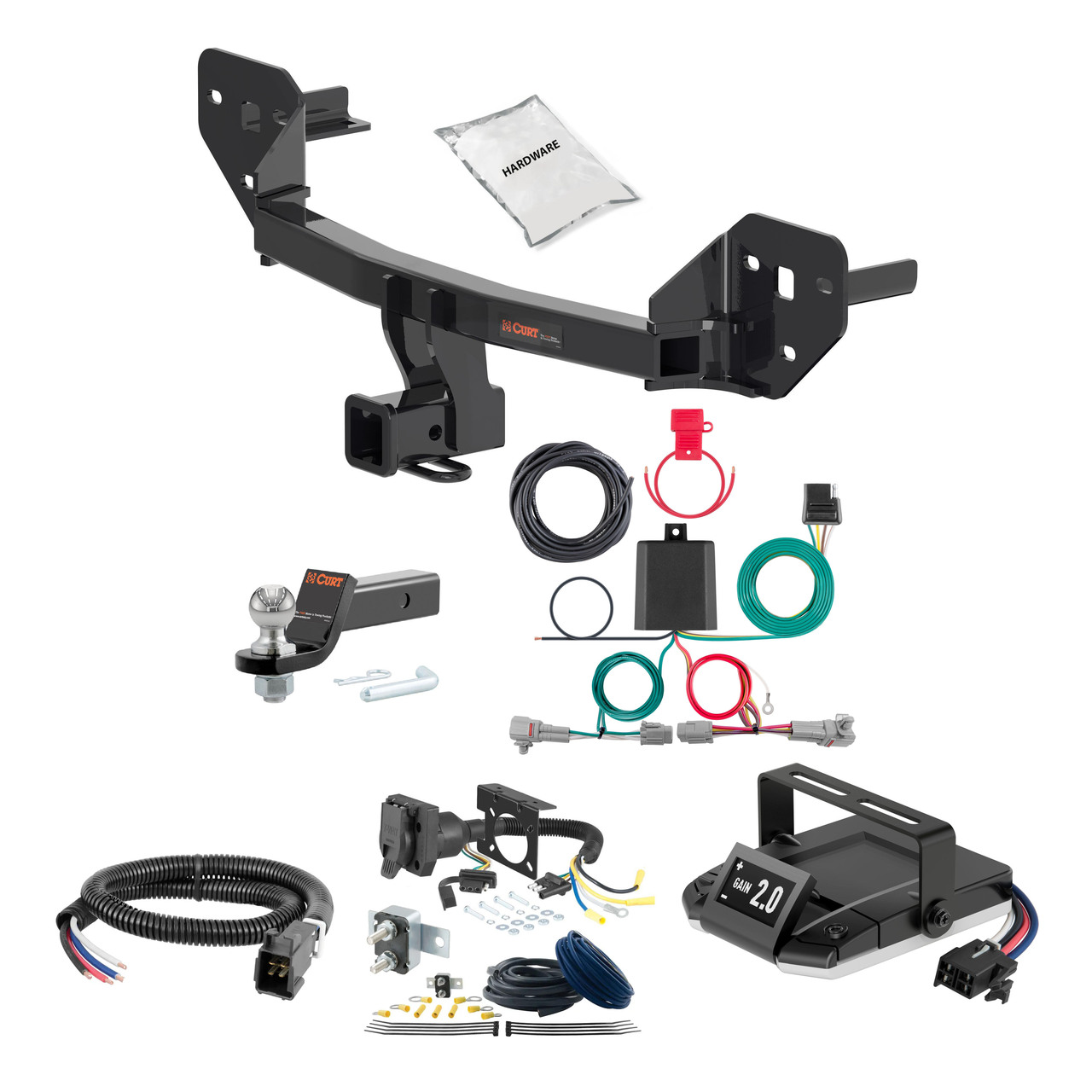 89-94 Subaru Justy FLAT CURT Trailer Hitch + Assure Proportional Brake Controller Kit HBCW2293 thumbnail 0