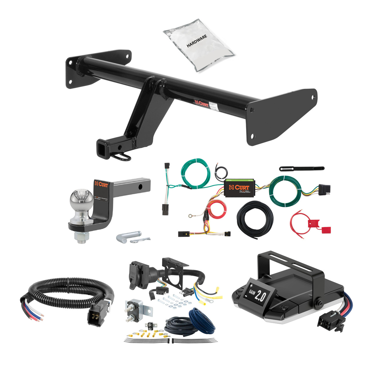 77-96 Chevrolet Caprice Wagon 1.25 CURT Trailer Hitch + Assure Proportional Brake Controller Kit HBCW310 thumbnail 0