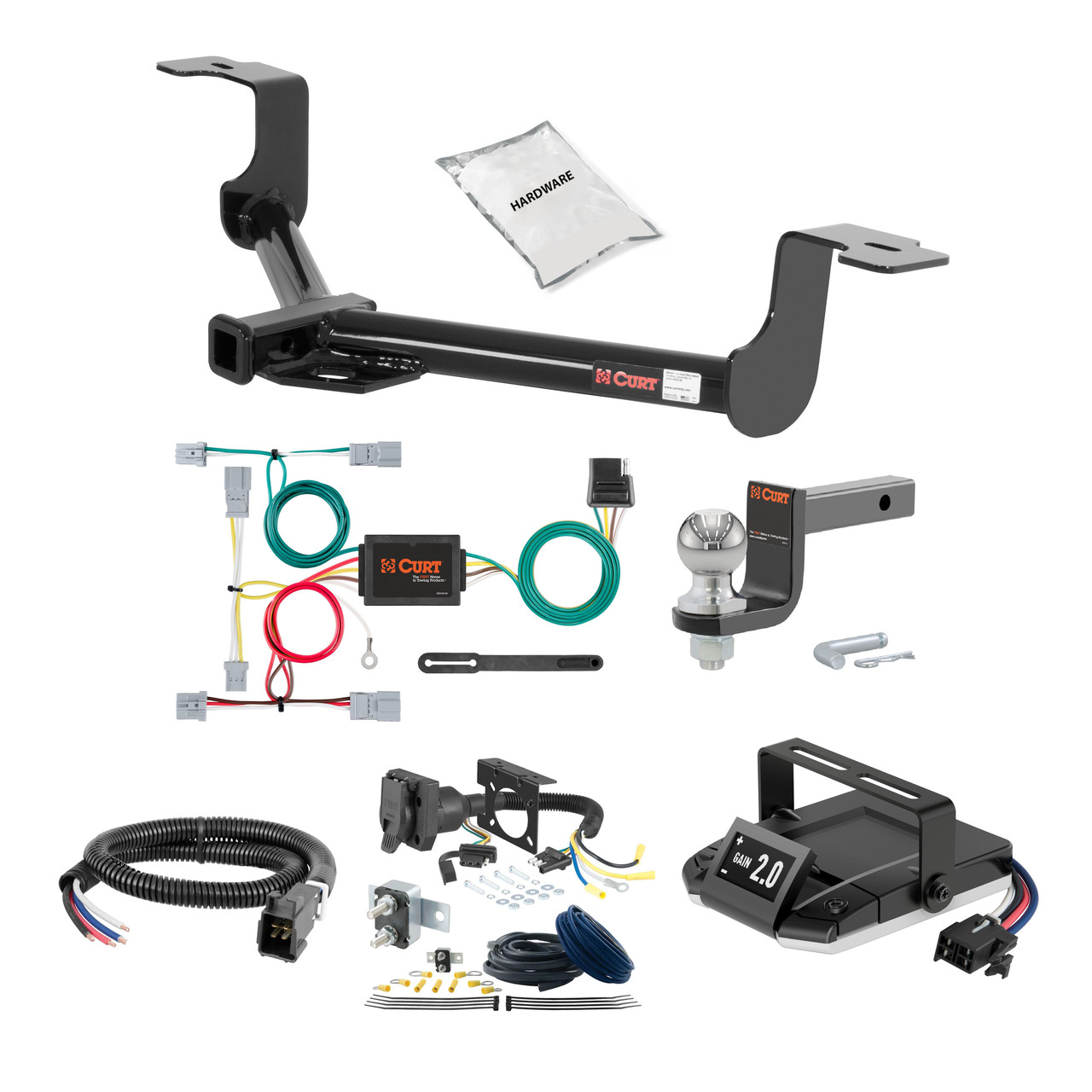 08-12 HONDA Accord Sedan 1.25 CURT Trailer Hitch + Assure Proportional Brake Controller Kit HBCW1324 thumbnail 0