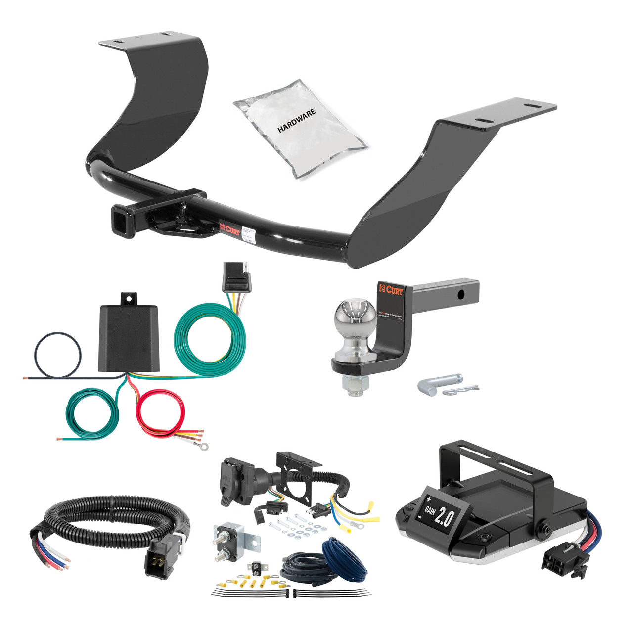 08-16 Audi A5 Quattro Coupe, dual muffler 1.25 CURT Trailer Hitch + Assure Proportional Brake Controller Kit HBCW48 thumbnail 0