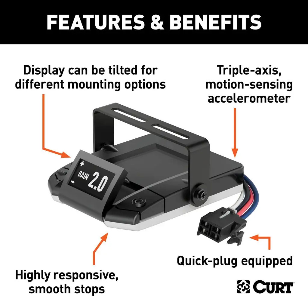 20-24 Cadillac XT6 2 CURT Trailer Hitch + Assure Proportional Brake Controller Kit HBCW250 thumbnail 3