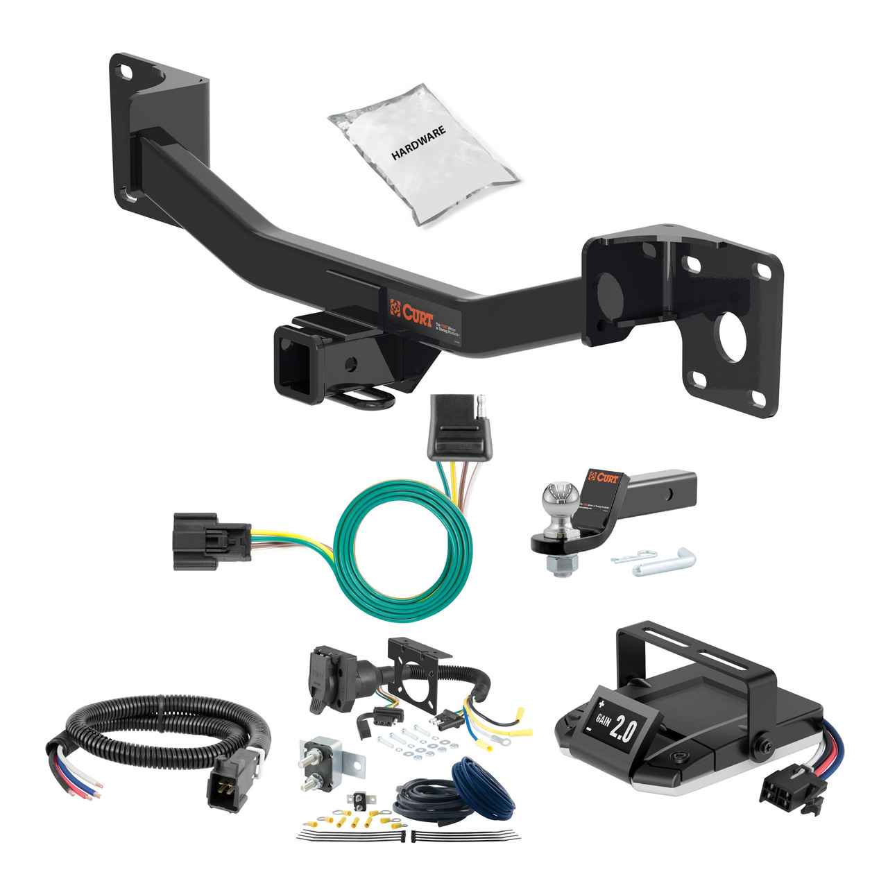 13-19 Cadillac XTS 1.25 CURT Trailer Hitch + Assure Proportional Brake Controller Kit HBCW245 thumbnail 0