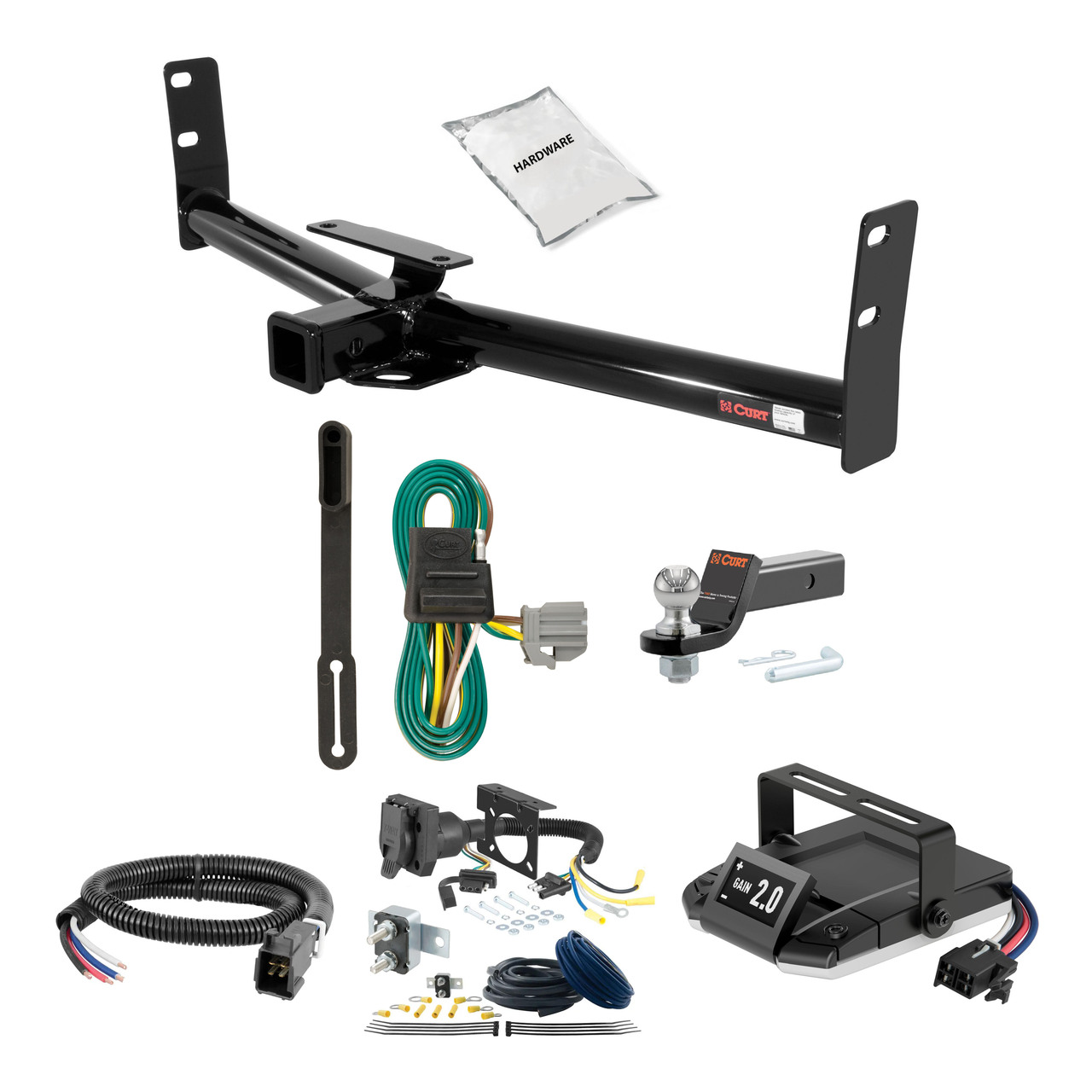 10-17 GMC Terrain 1.25 CURT Trailer Hitch + Assure Proportional Brake Controller Kit HBCW1304 thumbnail 0
