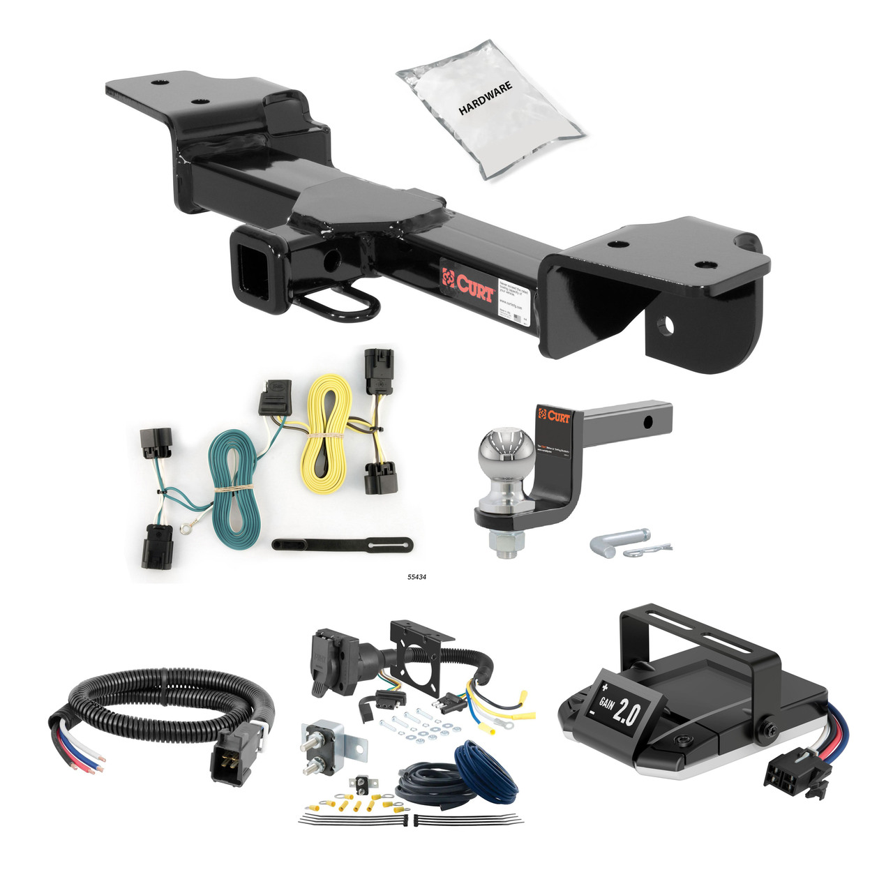 05-10 Chevrolet Cobalt Coupe, SS only 1.25 CURT Trailer Hitch + Assure Proportional Brake Controller Kit HBCW321 thumbnail 0