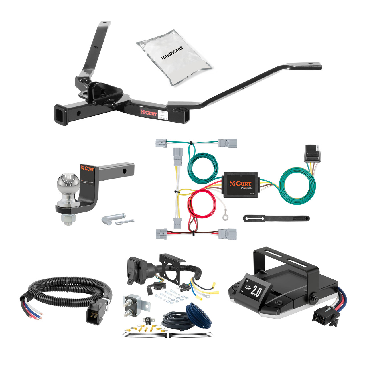 08-10 HONDA Accord Coupe 1.25 CURT Trailer Hitch + Assure Proportional Brake Controller Kit HBCW1317 thumbnail 0