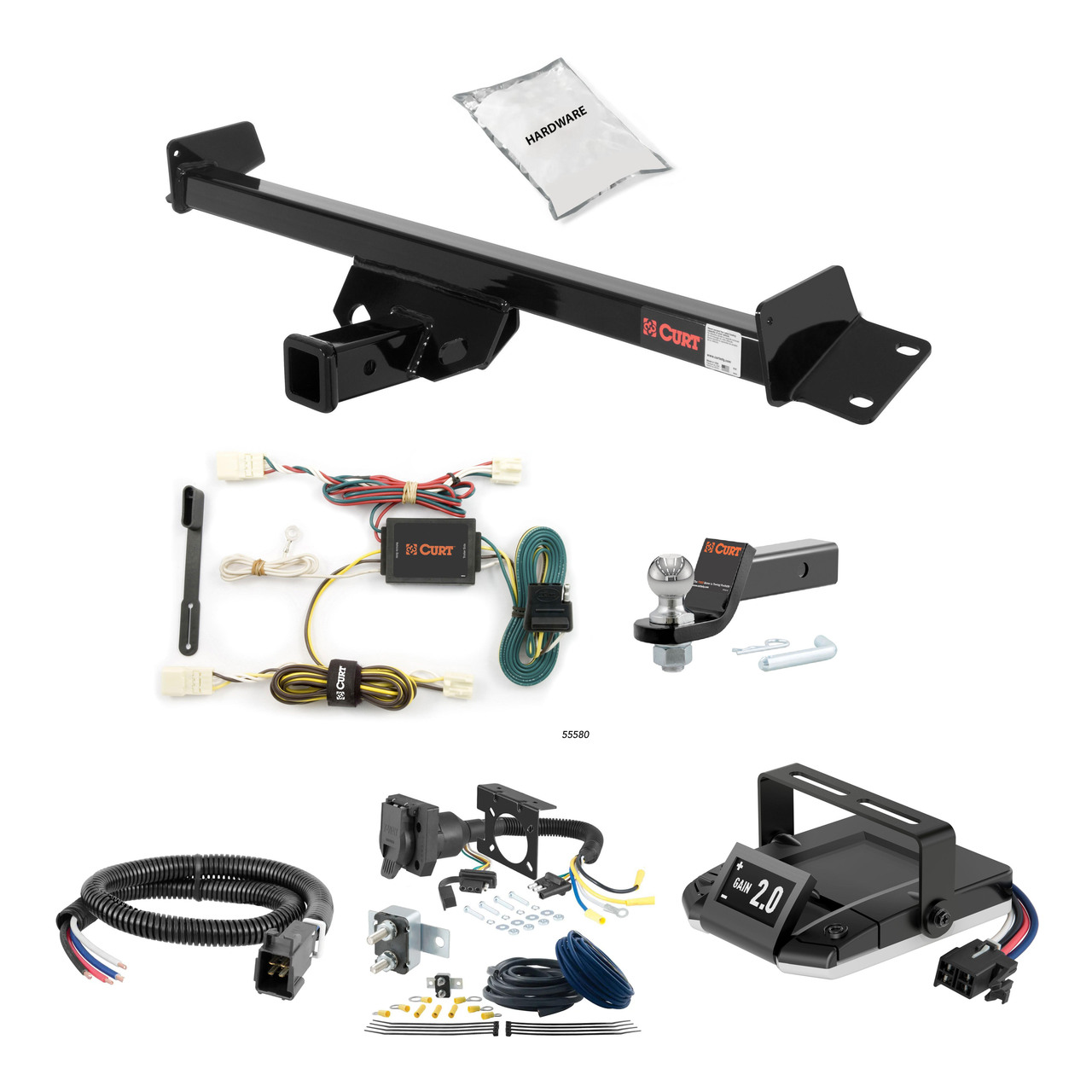 98-03 Toyota Sienna 2 CURT Trailer Hitch + Assure Proportional Brake Controller Kit HBCW2437 thumbnail 0