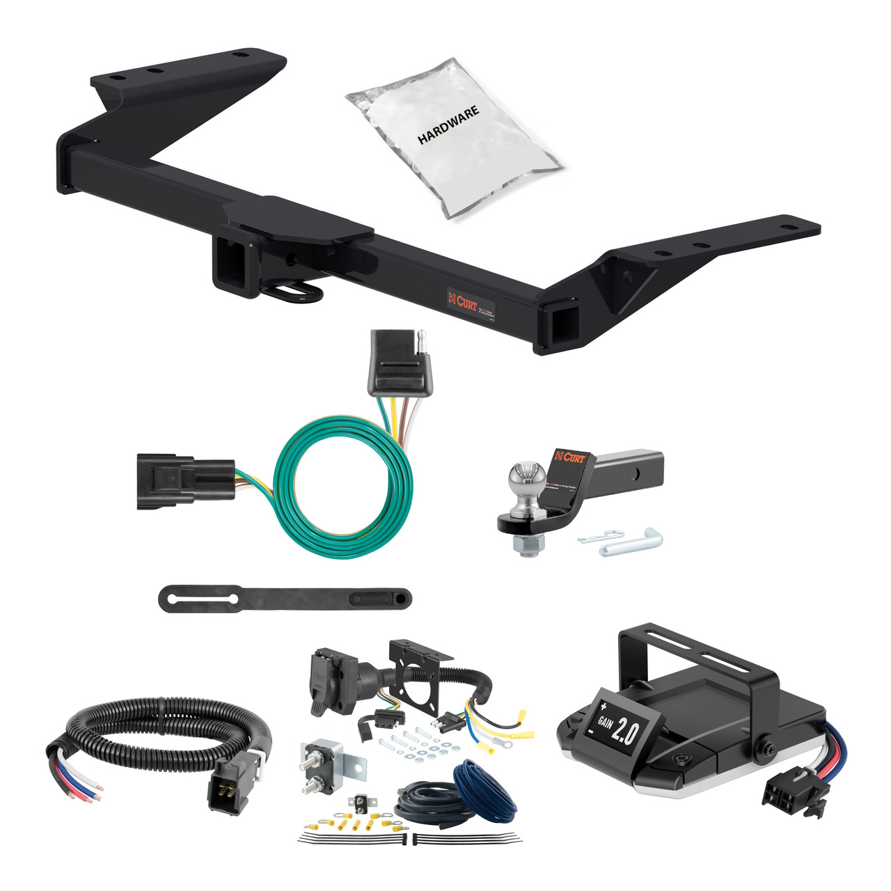 04-11 Chevrolet Aveo5 Hatchback 1.25 CURT Trailer Hitch + Assure Proportional Brake Controller Kit HBCW257 thumbnail 0
