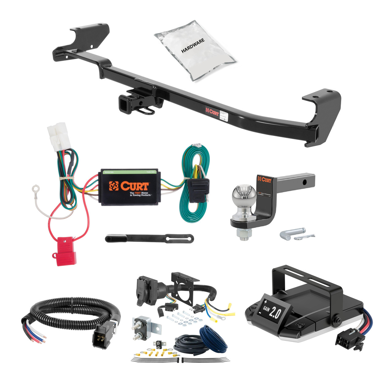 08-11 Subaru Impreza Outback Sport Excluding Canadian built models 1.25 CURT Trailer Hitch + Assure Proportional Brake Controller Kit HBCW2290 thumbnail 0