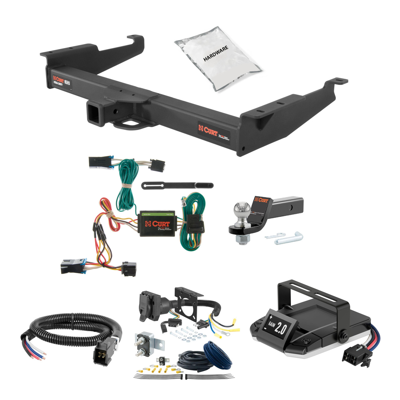 96-14 Chevrolet Express 1500 2 CURT Trailer Hitch + Assure Proportional Brake Controller Kit HBCW346 thumbnail 0