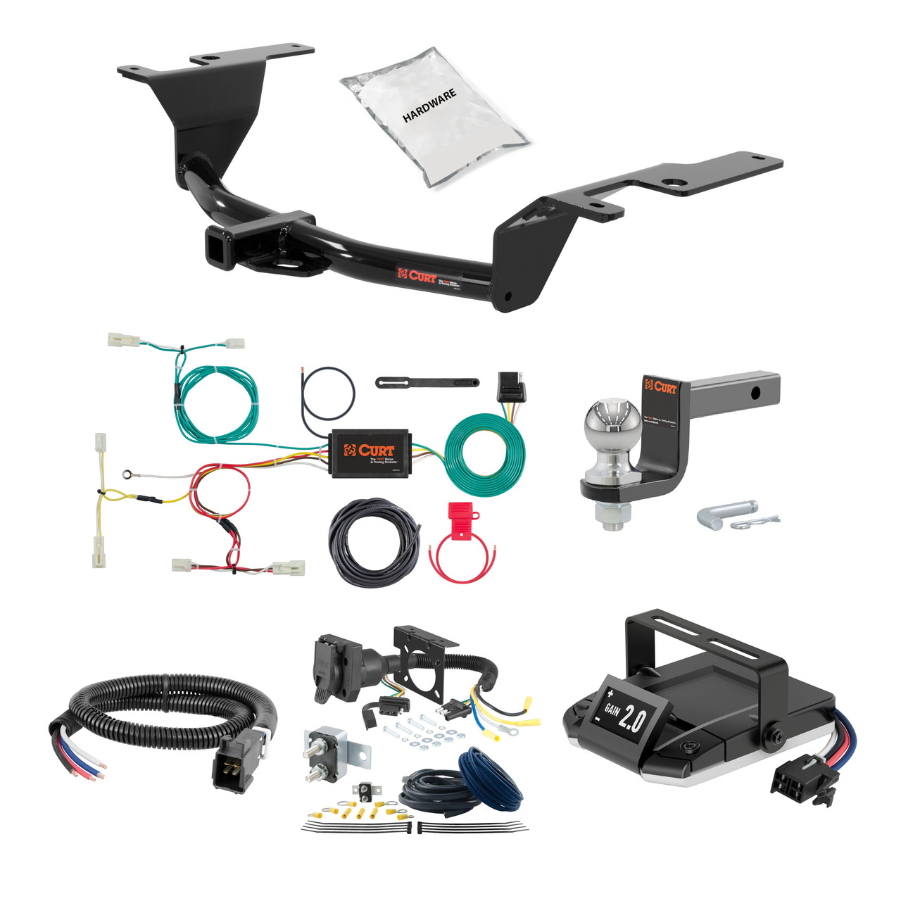 17-18 Toyota Yaris iA 1.25 CURT Trailer Hitch + Assure Proportional Brake Controller Kit HBCW2462 thumbnail 0