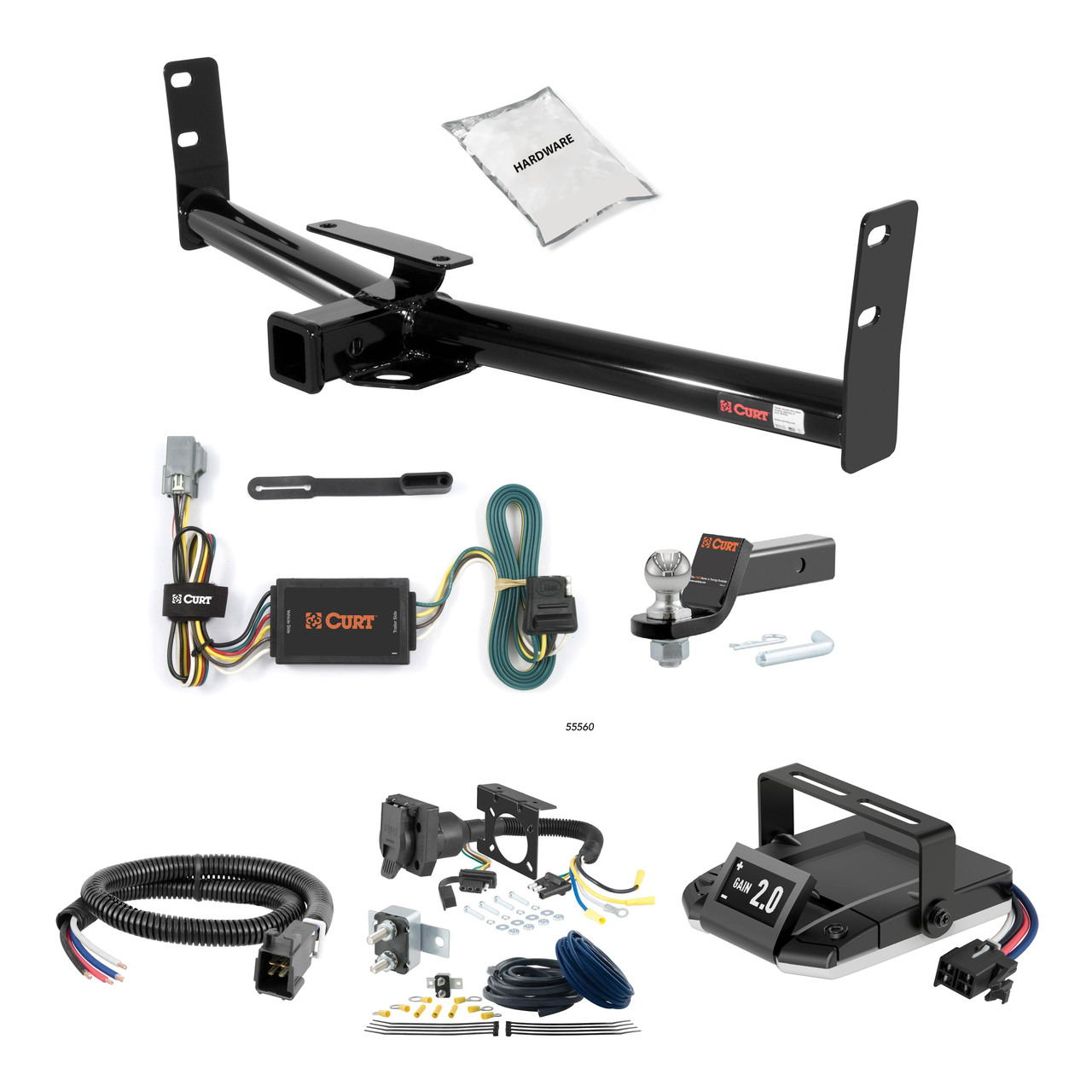 05-17 Chevrolet Equinox 2 CURT Trailer Hitch + Assure Proportional Brake Controller Kit HBCW343 thumbnail 0