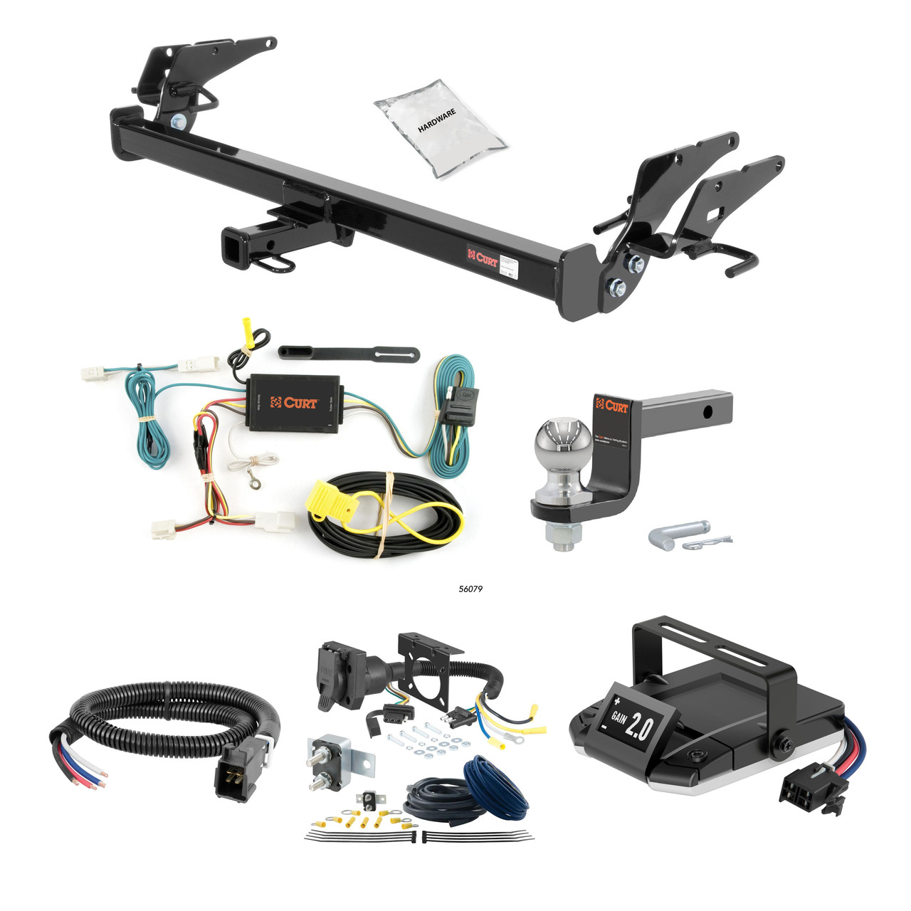 13-18 Toyota Avalon 1.25 CURT Trailer Hitch + Assure Proportional Brake Controller Kit HBCW2355 thumbnail 0
