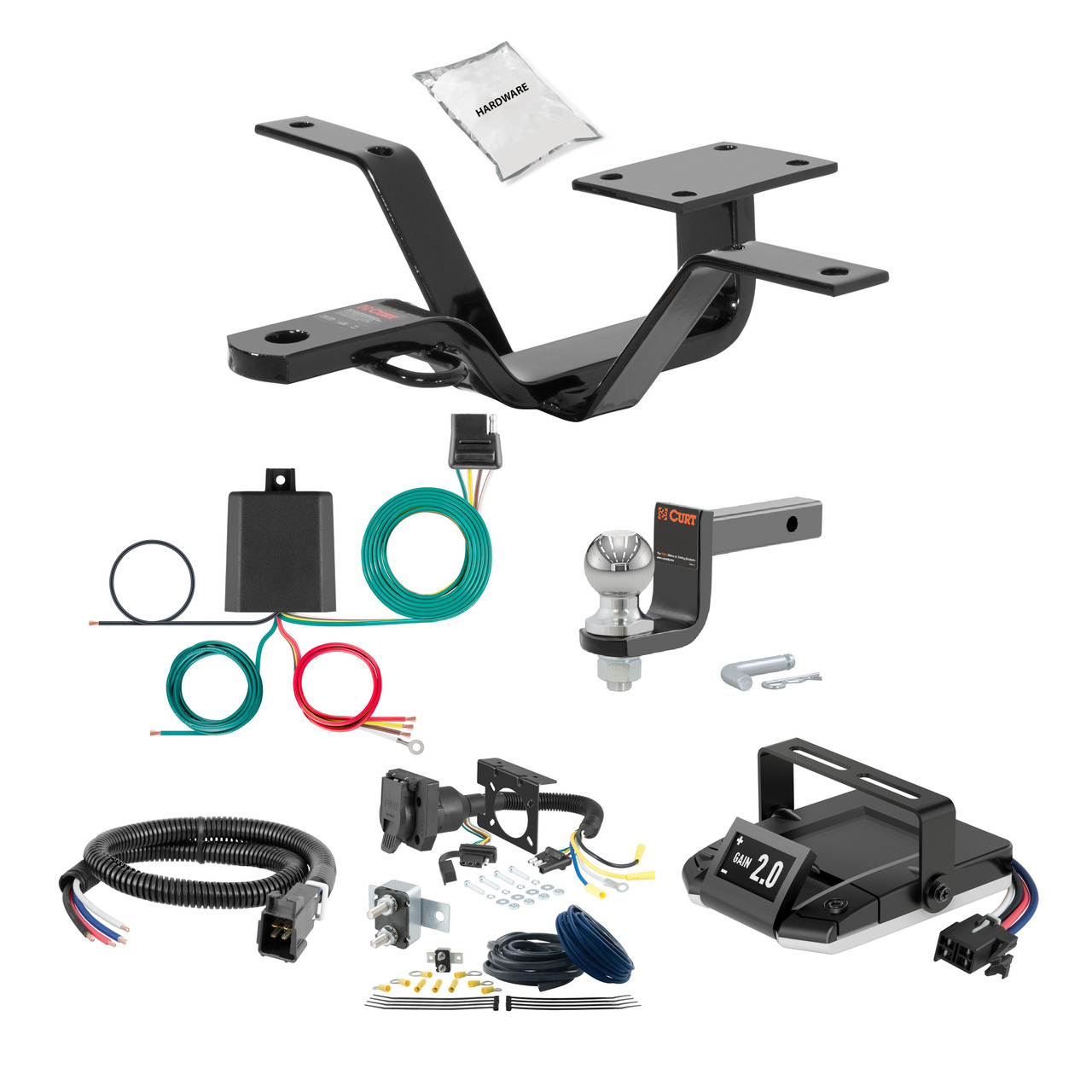 05-07 Subaru Impreza Outback Sport Excluding Canadian built models 1.25 CURT Trailer Hitch + Assure Proportional Brake Controller Kit HBCW2292 thumbnail 0