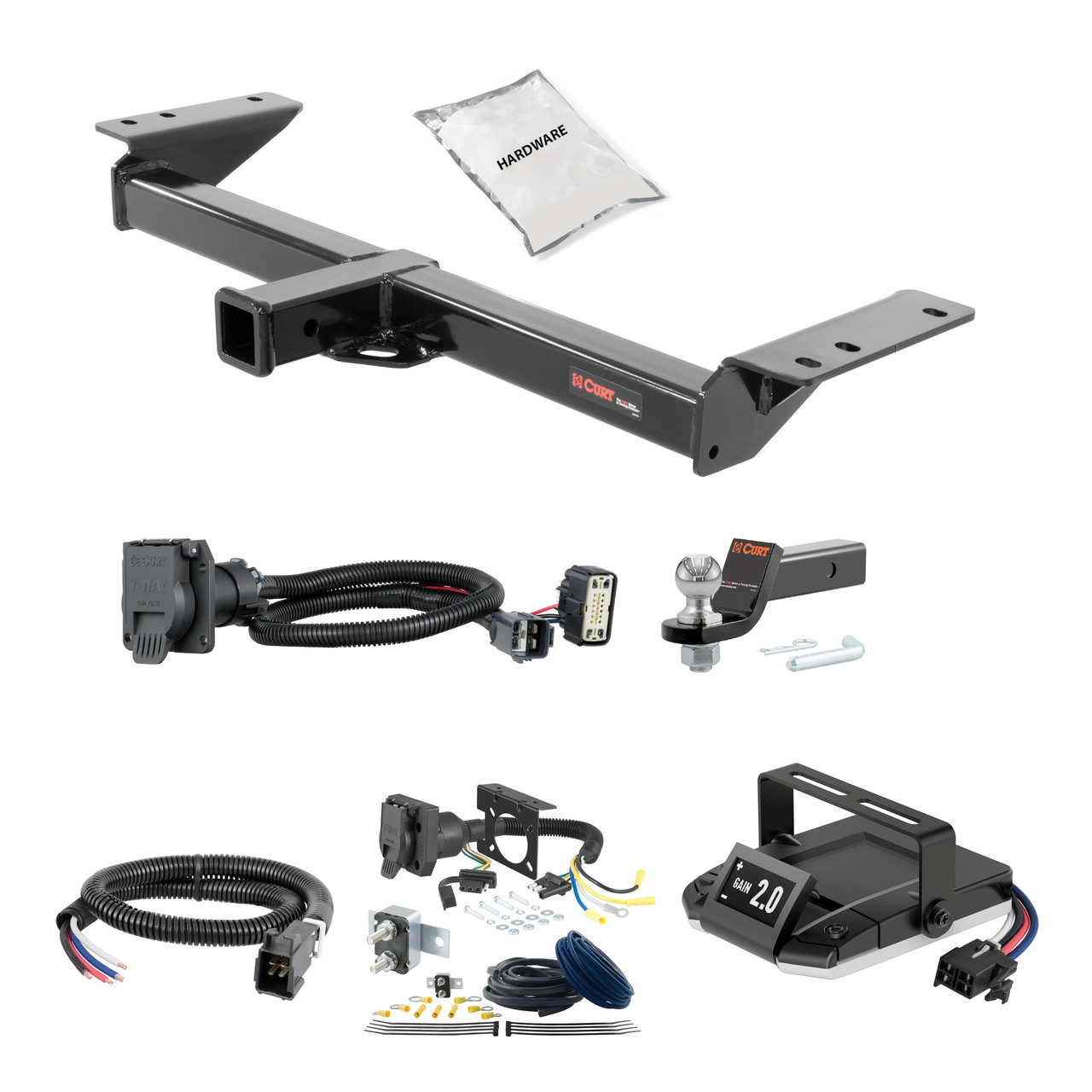 17-24 Cadillac XT5 Excluding Platinum 2 CURT Trailer Hitch + Assure Proportional Brake Controller Kit HBCW247 thumbnail 0