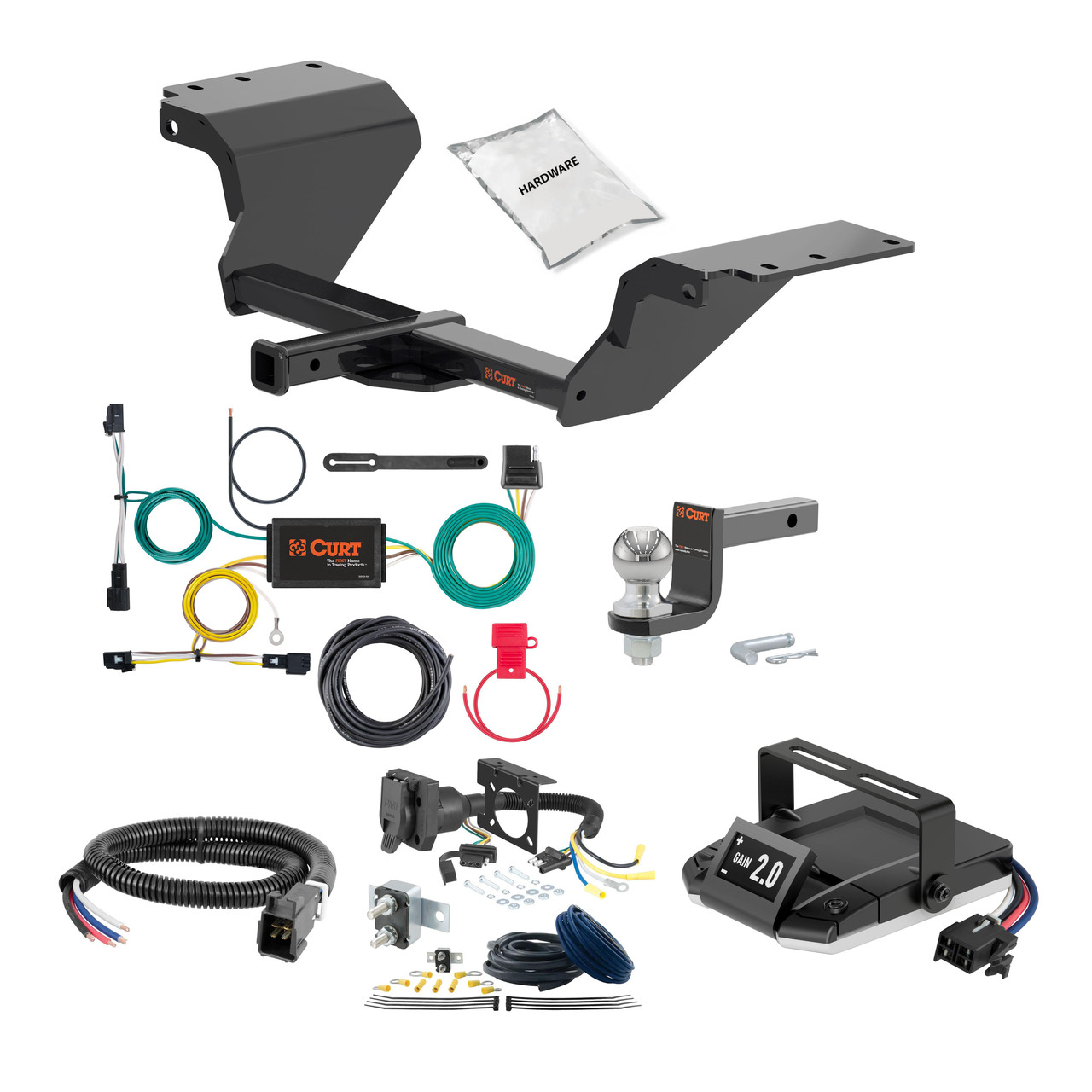 04-07 Chevrolet Malibu Hatchback, excluding Maxx SS  1.25 CURT Trailer Hitch + Assure Proportional Brake Controller Kit HBCW398 thumbnail 0