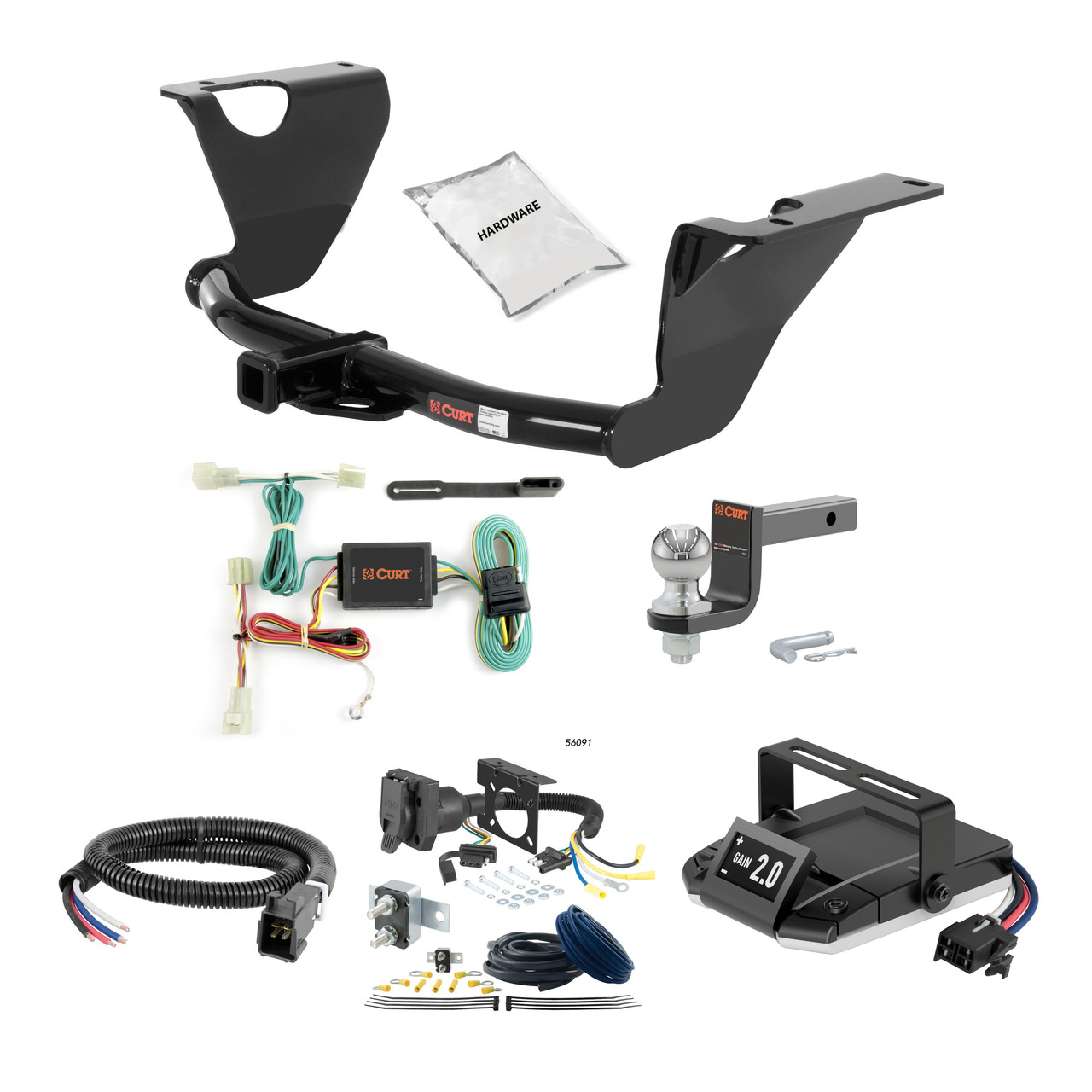 20-25 Subaru Legacy Sedan 2 CURT Trailer Hitch + Assure Proportional Brake Controller Kit HBCW2295 thumbnail 0