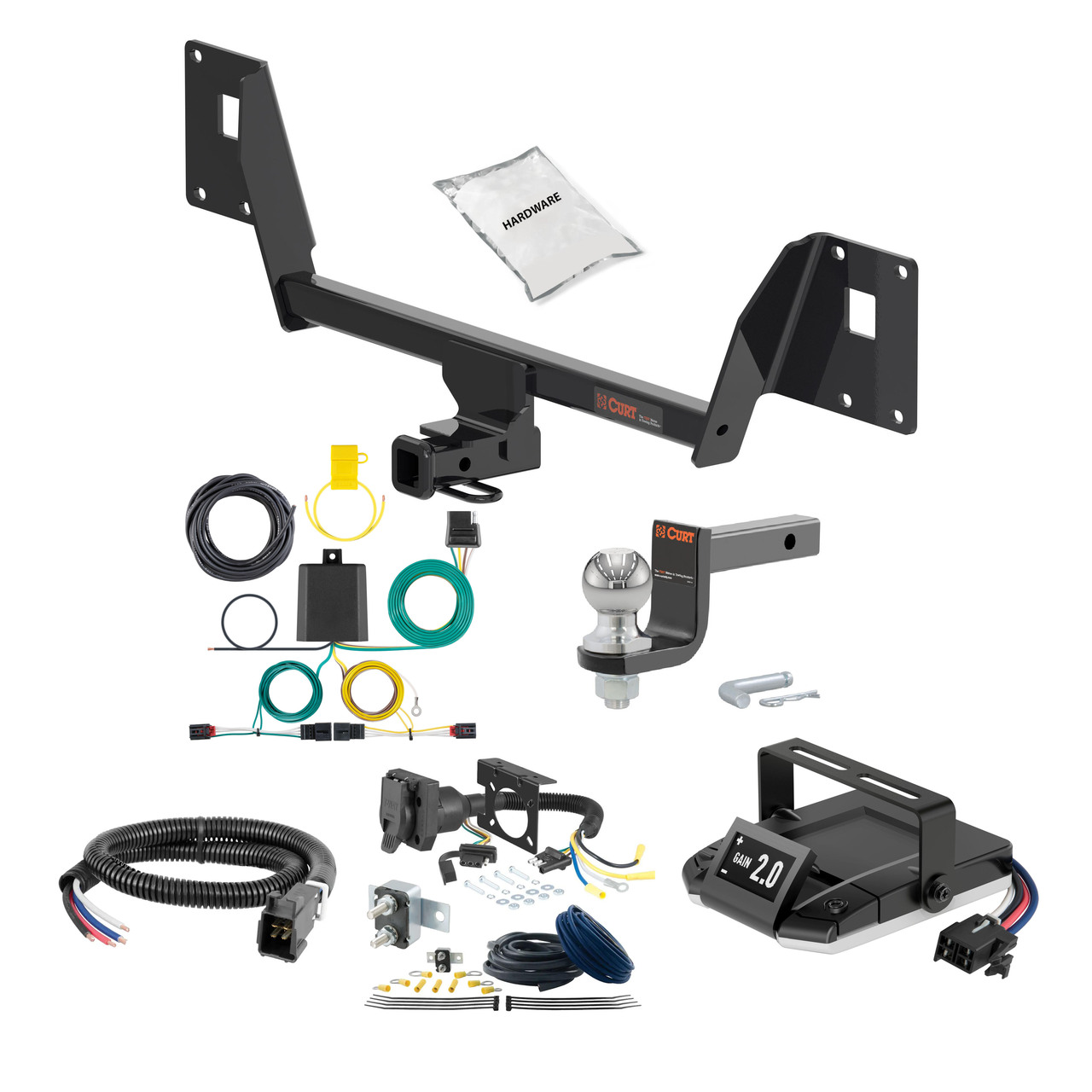15-19 Volkswagen Golf R 1.25 CURT Trailer Hitch + Assure Proportional Brake Controller Kit HBCW2487 thumbnail 0