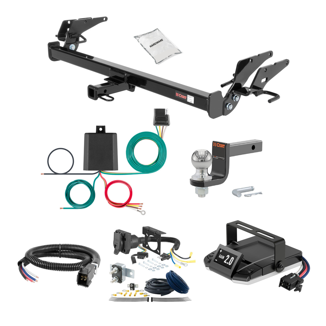 11-12 Toyota Avalon Dual exhaust 1.25 CURT Trailer Hitch + Assure Proportional Brake Controller Kit HBCW2356 thumbnail 0