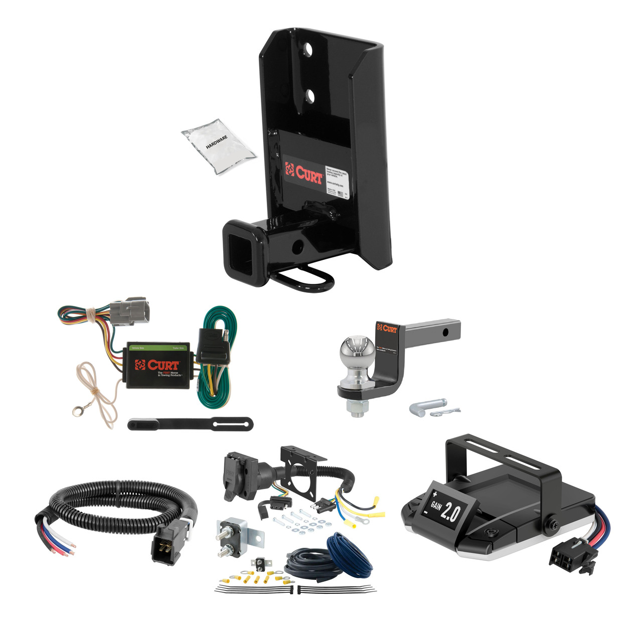 98-07 Toyota Land Cruiser 2 CURT Trailer Hitch + Assure Proportional Brake Controller Kit HBCW2402 thumbnail 0