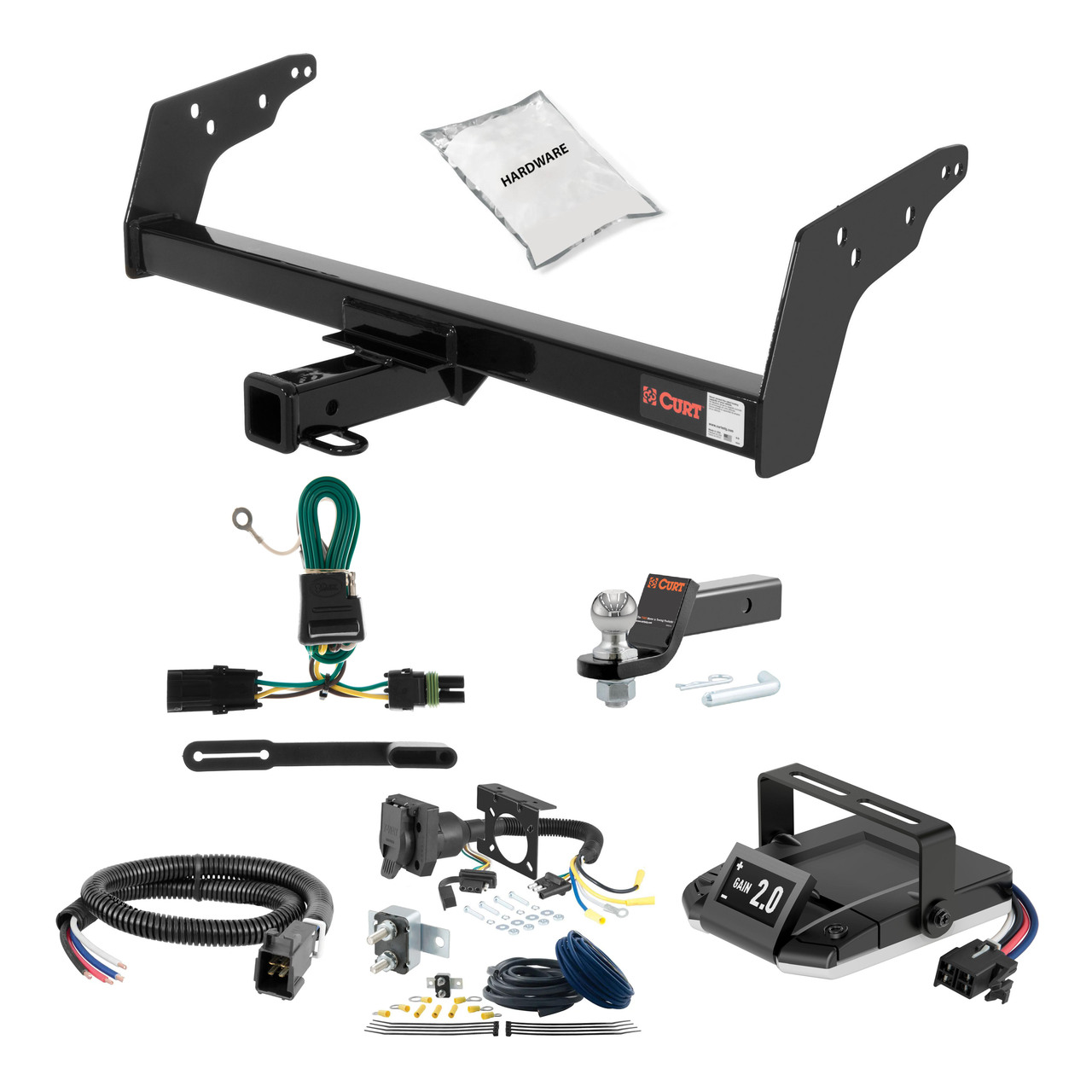 82-04 Chevrolet S10 1.25 CURT Trailer Hitch + Assure Proportional Brake Controller Kit HBCW410 thumbnail 0